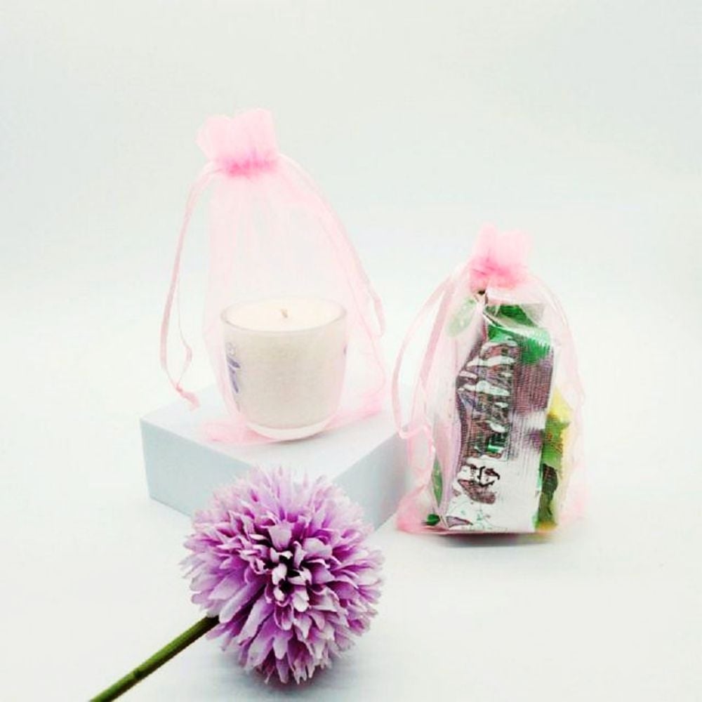 오간자주머니 10x15cm 선물포장지 선물포장 핑크 - 메인 이미지