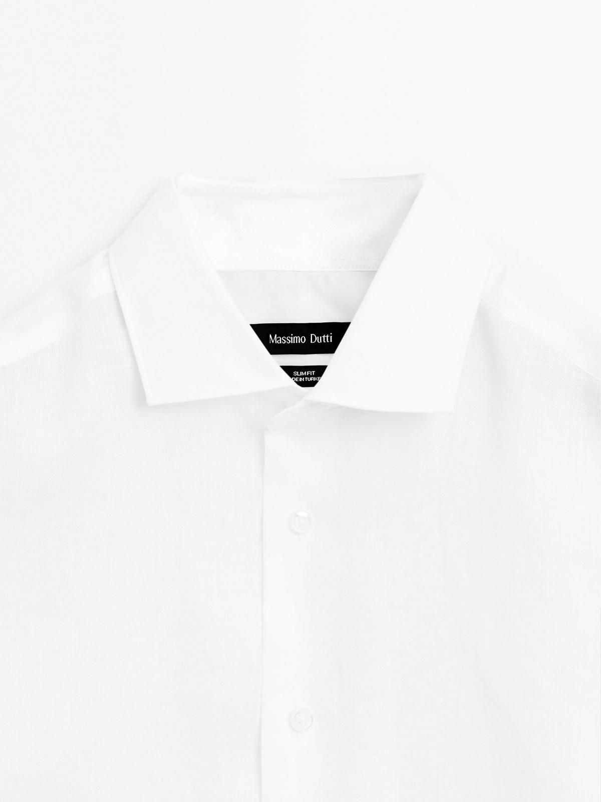 마시모두띠 리넨 슬림핏 긴팔 셔츠 0179/724 WHITE - 상세 이미지 3