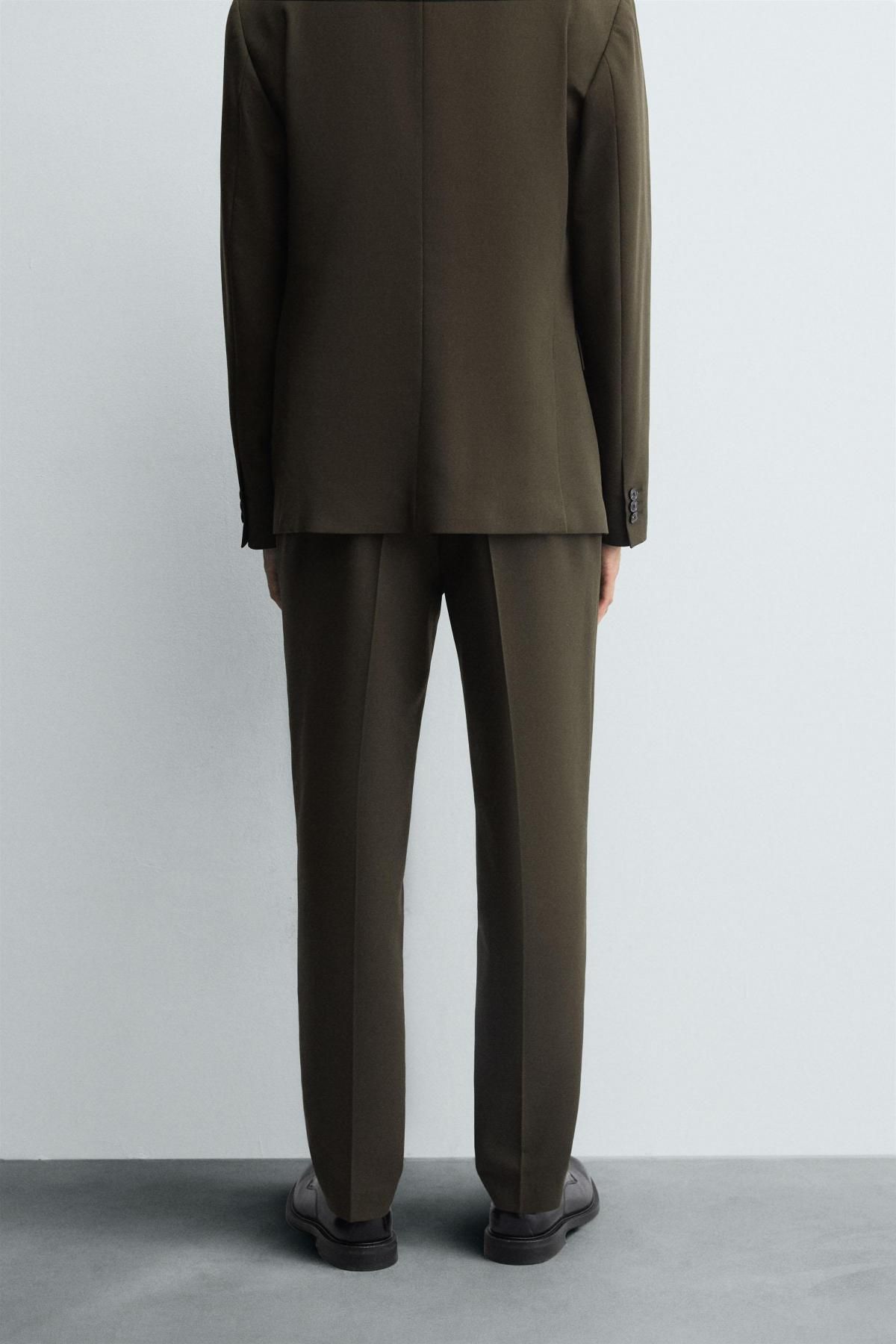 자라 슬림핏 비스코스 블렌드 정장 팬츠 4426/254 KHAKI - 상세 이미지 3