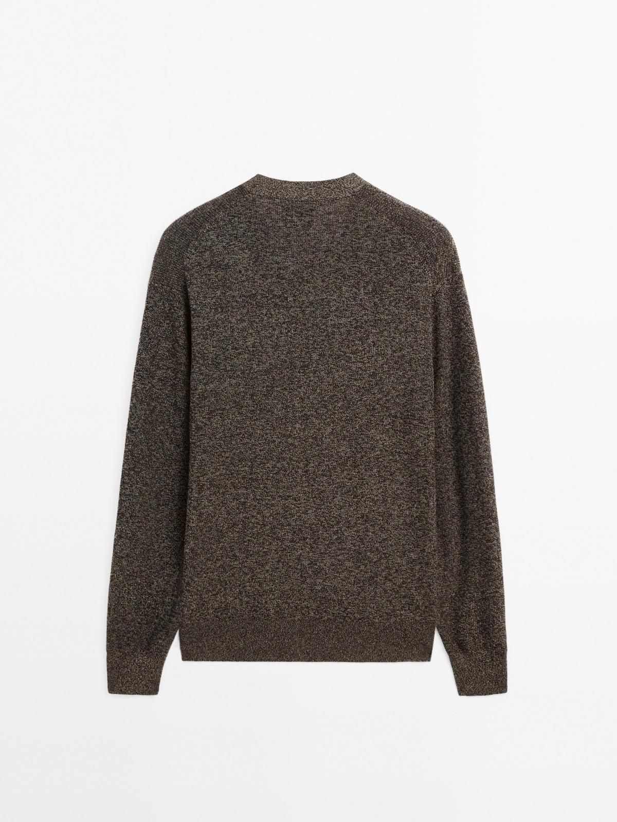 마시모두띠 코튼 브이넥 물리네 니트 카디건 0951/201 BROWN MARL - 상세 이미지 3