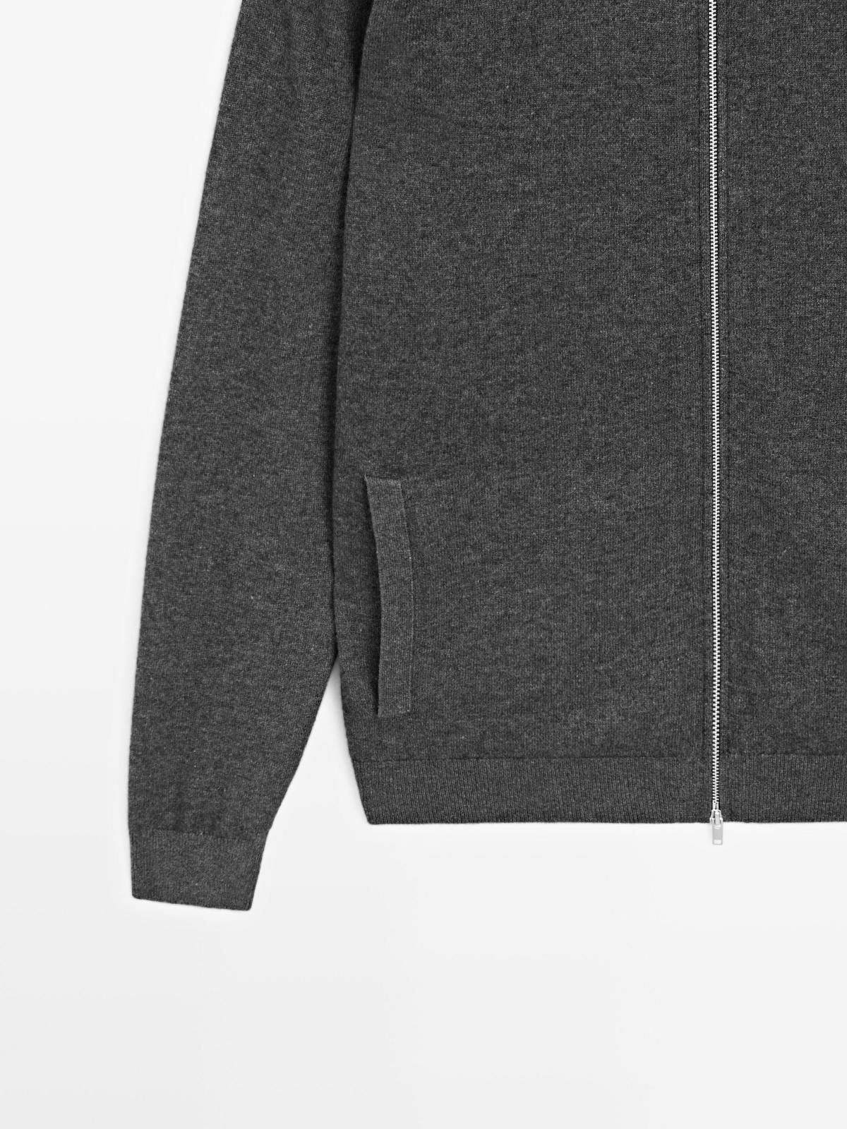 마시모두띠 프리미엄 울블렌드 하이넥 집업 니트 가디건 1017/226 MEDIUM GREY - 상세 이미지 5