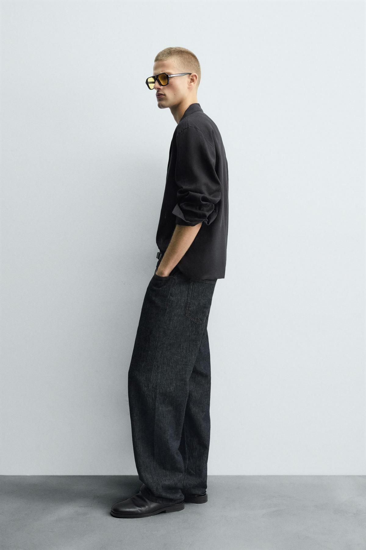 자라 블랙 린넨 긴팔 셔츠 5901/010 BLACK - 상세 이미지 5