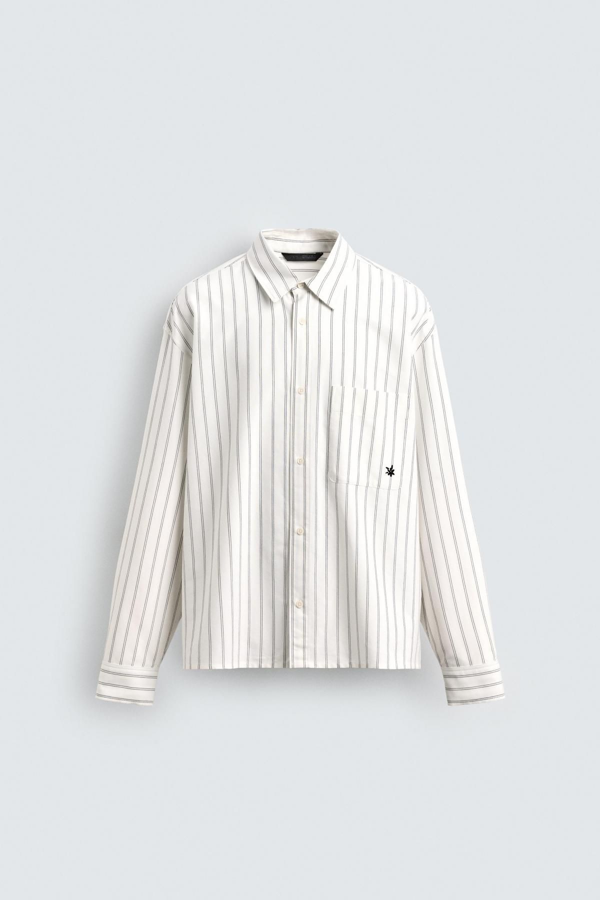 자라 스트라이프 오버핏 코튼 긴팔 셔츠 7446/316 STRIPED - 메인 이미지