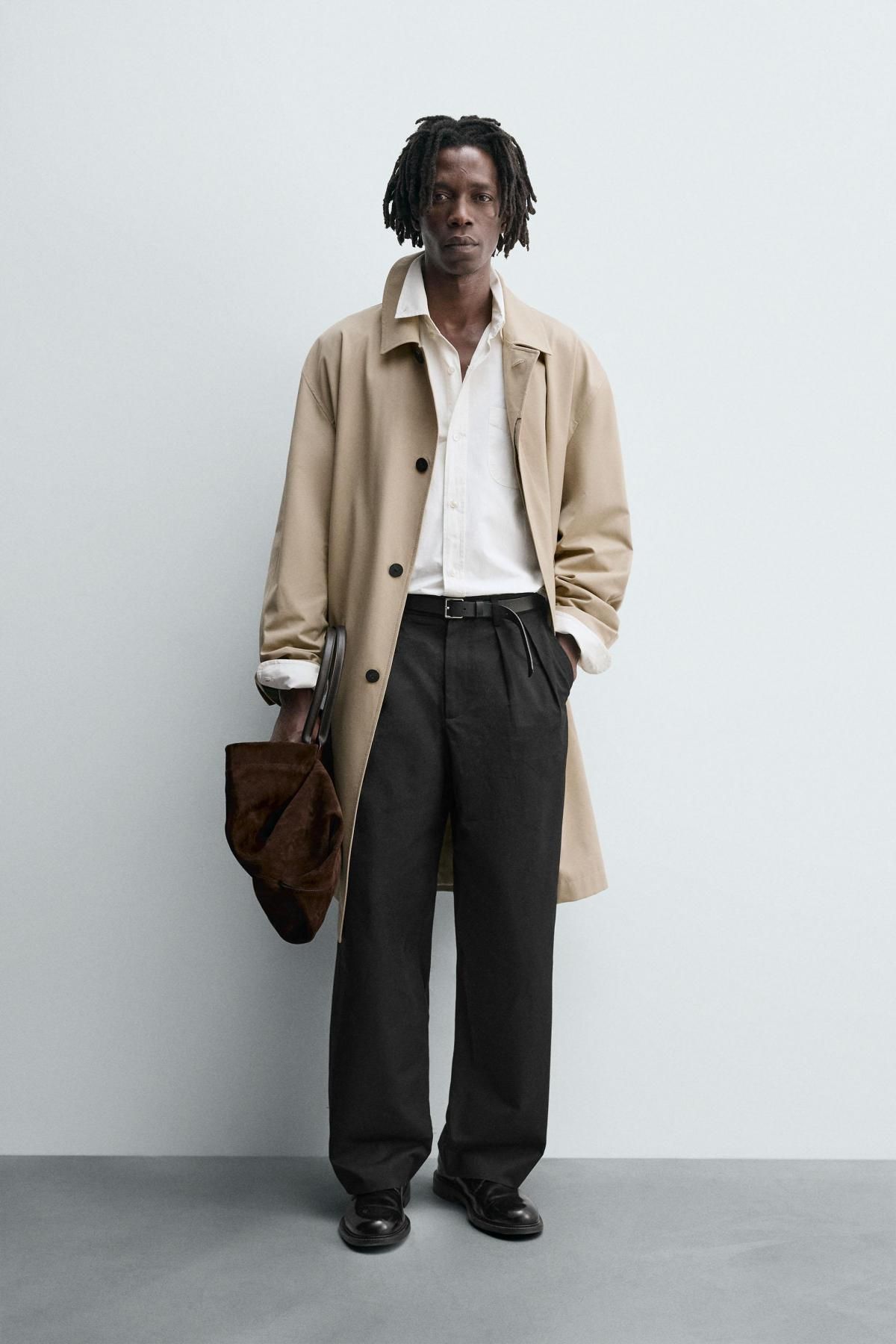 자라 테크니컬 와이드핏 플리츠 코튼 팬츠 6861/321 BLACK - 상세 이미지 2