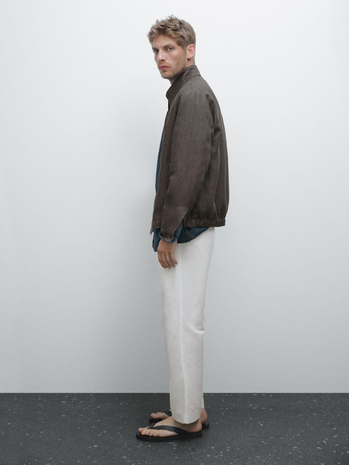 마시모두띠 화이트 와이드 벌룬핏 더블다트 팬츠 0016/008 OFF WHITE - 상세 이미지 5