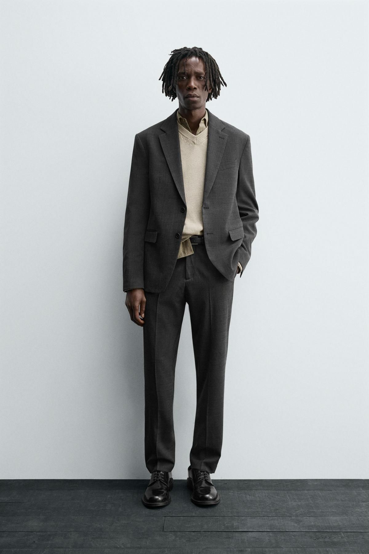 자라 테크니컬 텍스처 테일러드 블레이저 5746/418 ANTHRACITE GREY - 상세 이미지 2