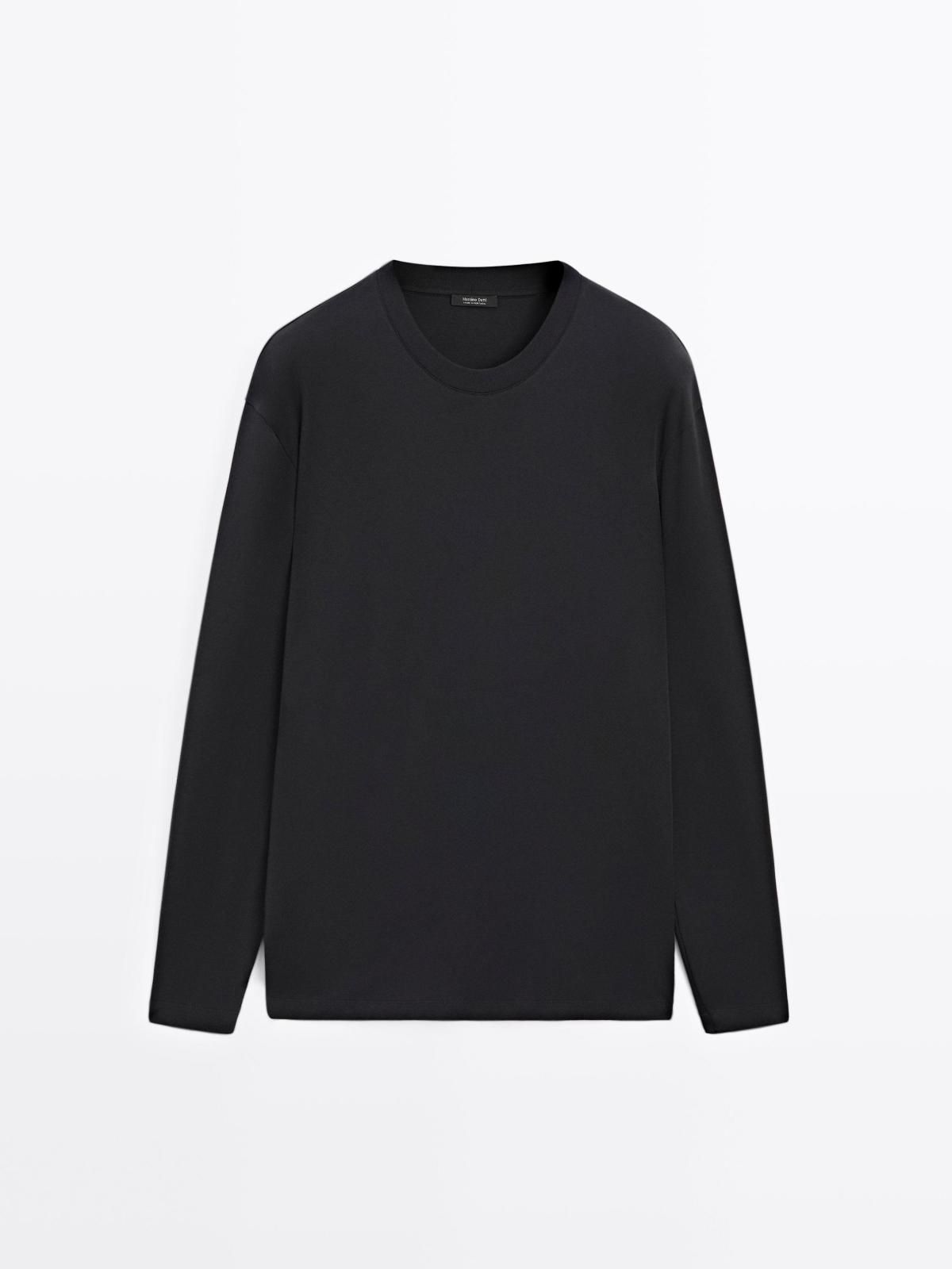 마시모두띠 미니멀 베이직 코튼 긴팔 티셔츠 0516/150 NAVY BLUE - 상품 이미지