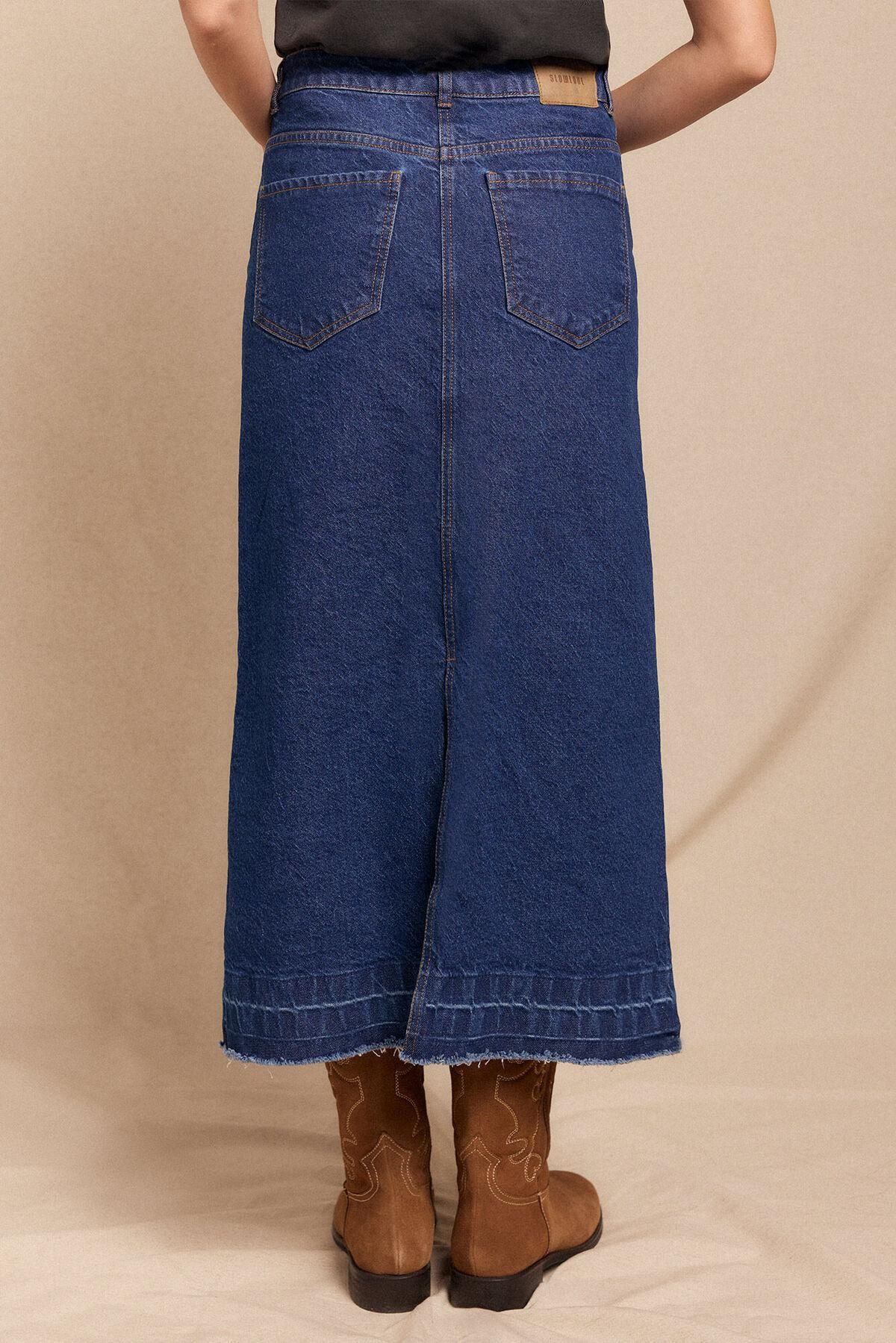 슬로우러브 컴포트 슬릿 데님 롱 스커트 5722695 AZUL - 상세 이미지 5