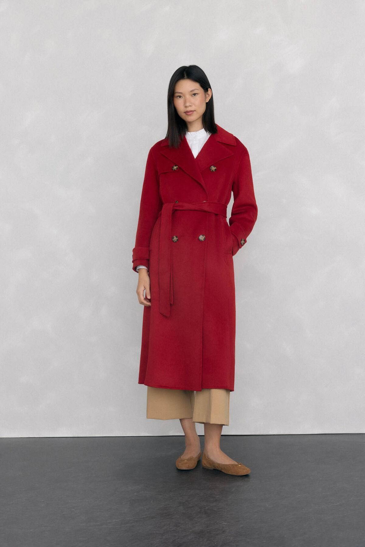 페드로 델 이에로 레드 더블페이스 롱 트렌치코트 7522237 ROJO - 상세 이미지 2