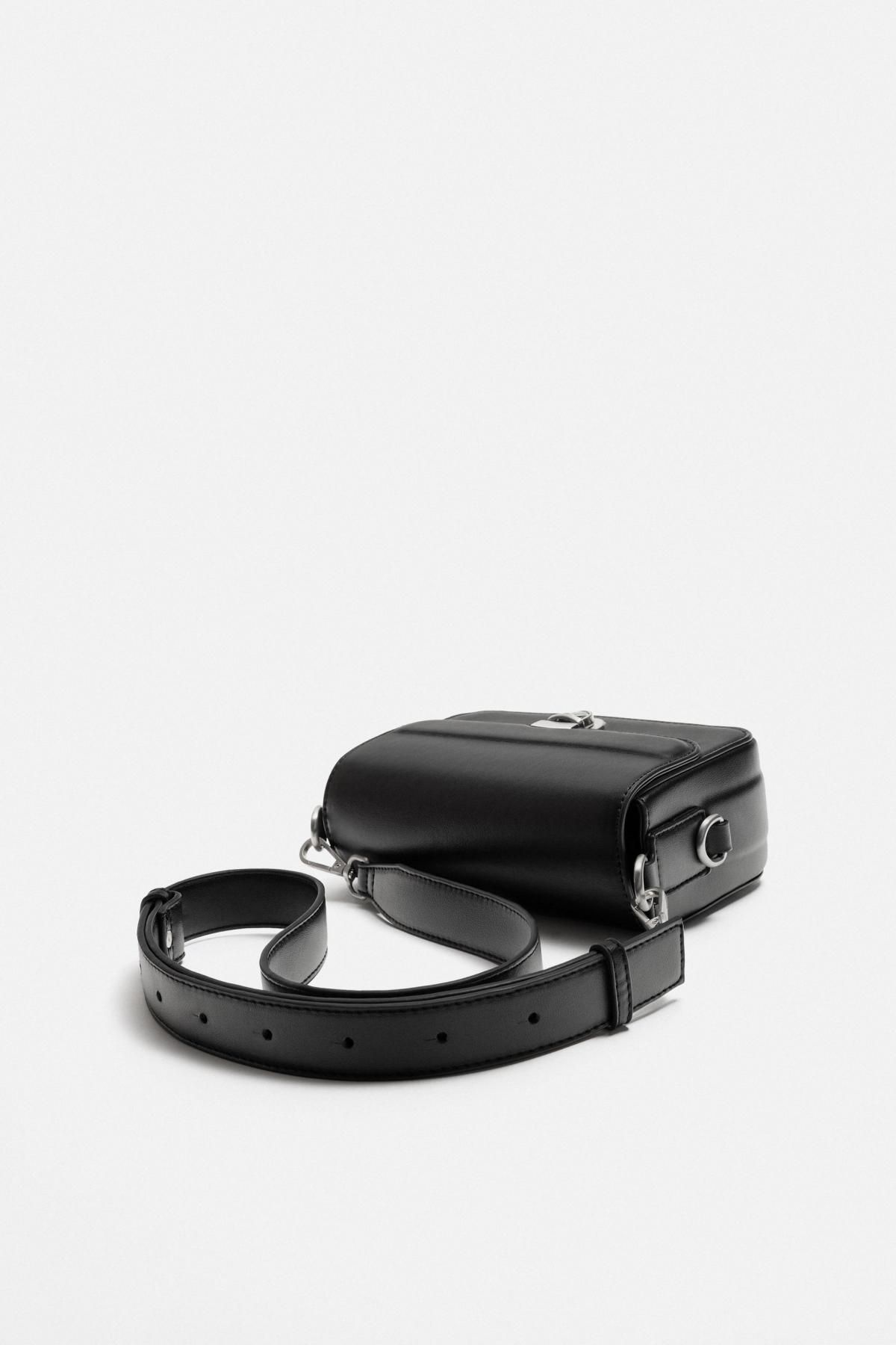 자라 엠보싱 베이직 크로스백 TEXTURE CROSSBODY BAG 3614/620 BLACK - 상세 이미지 4