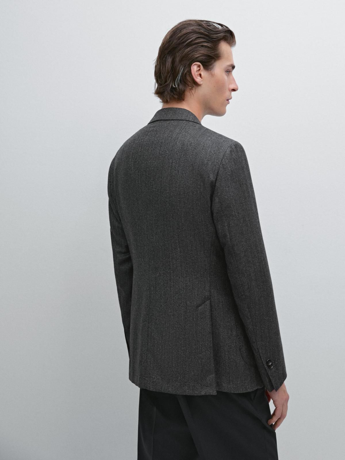 마시모두띠 헤링본 울블렌드 테일러드 재킷 3518/513 GREY - 상세 이미지 4