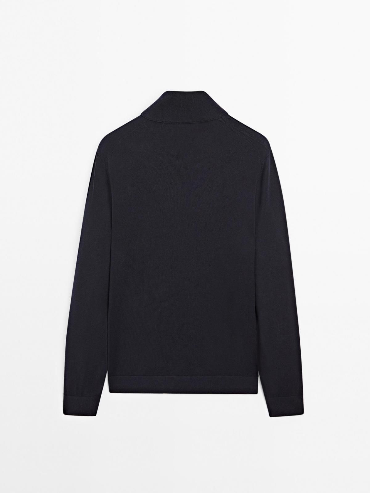 마시모두띠 프리미엄 메리노울 하프집업 니트 스웨터 0934/210 NAVY BLUE 이미지 7