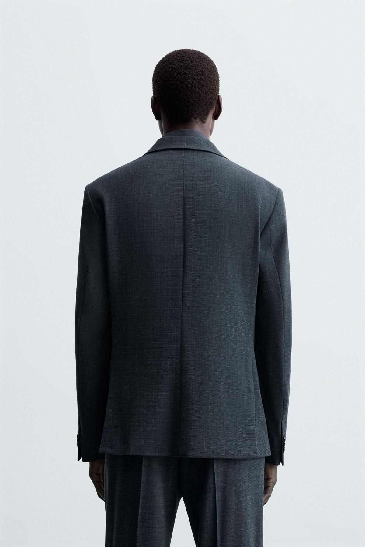 자라 슬림핏 테크니컬 울혼방 테일러드 재킷 5674/718 BLUE / INDIGO - 상세 이미지 4