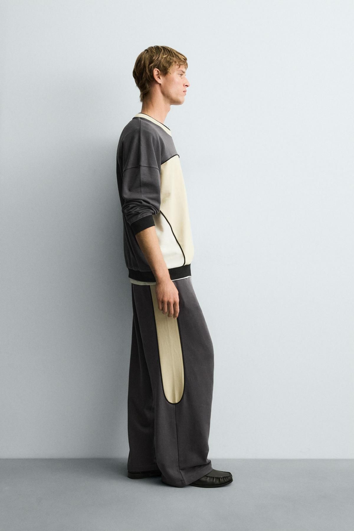자라 컬러블록 테크니컬 그래픽 맨투맨 0962/310 ANTHRACITE GREY - 상세 이미지 5