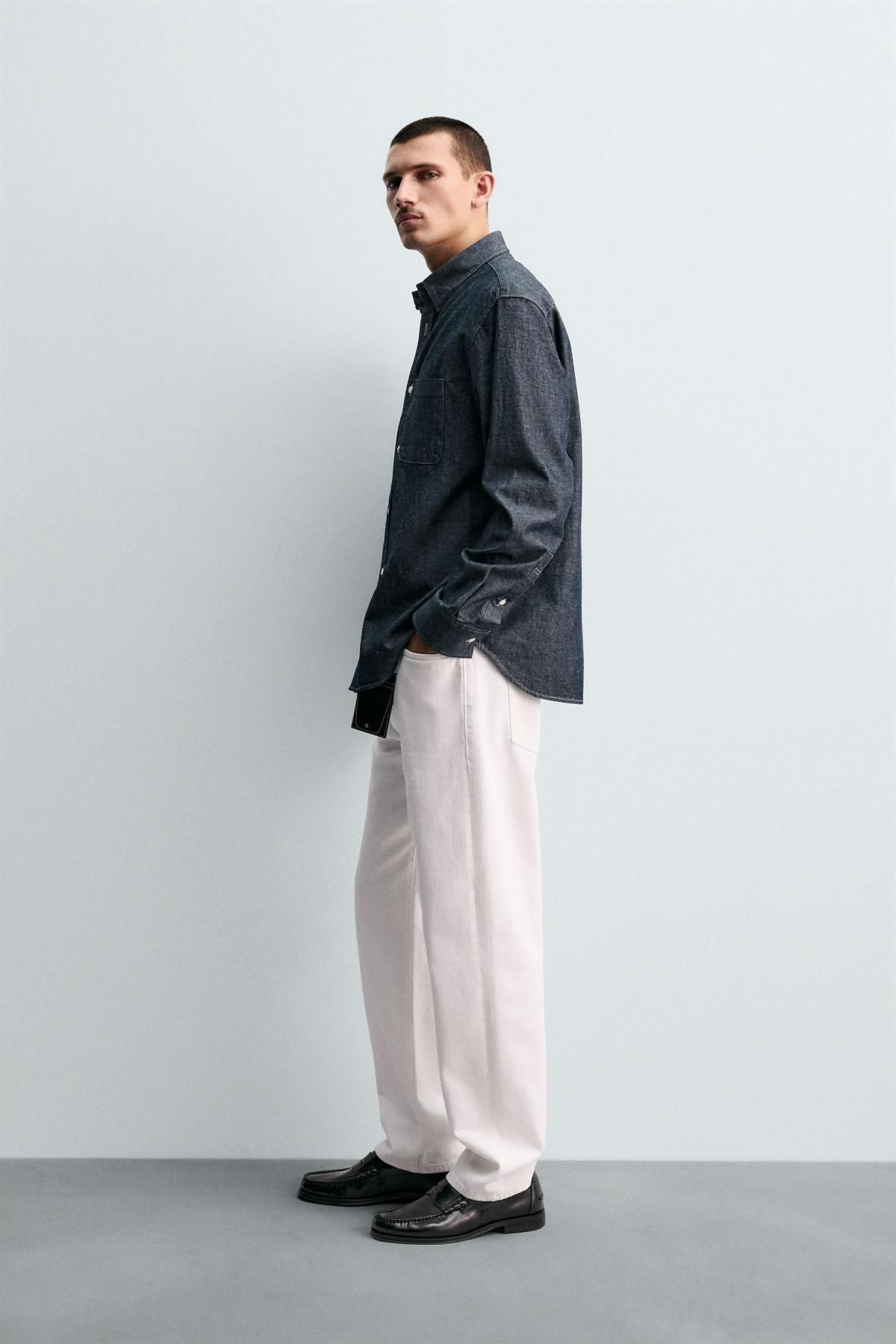 자라 릴랙스핏 데님 긴팔 셔츠 7545/362 BLUE - 상세 이미지 5