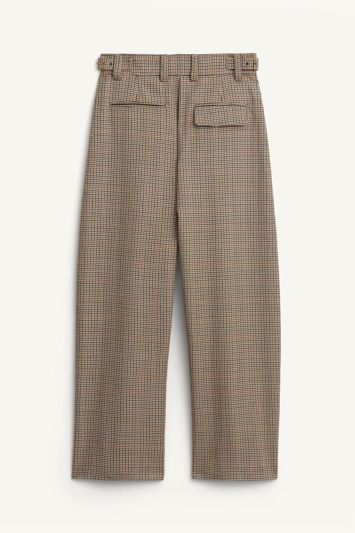 자라 체크 울 와이드 슬랙스 팬츠 5800/044 BROWN 이미지 6