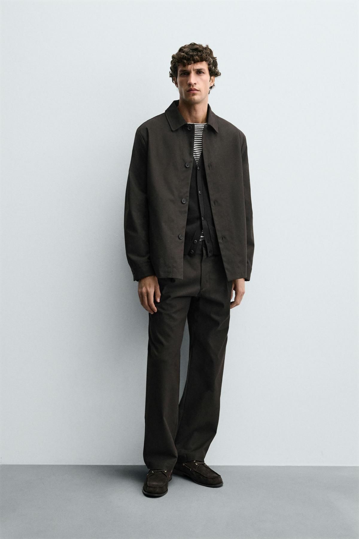 자라 테크니컬 릴랙스핏 트윌 오버셔츠 6747/816 DARK BROWN - 상세 이미지 2