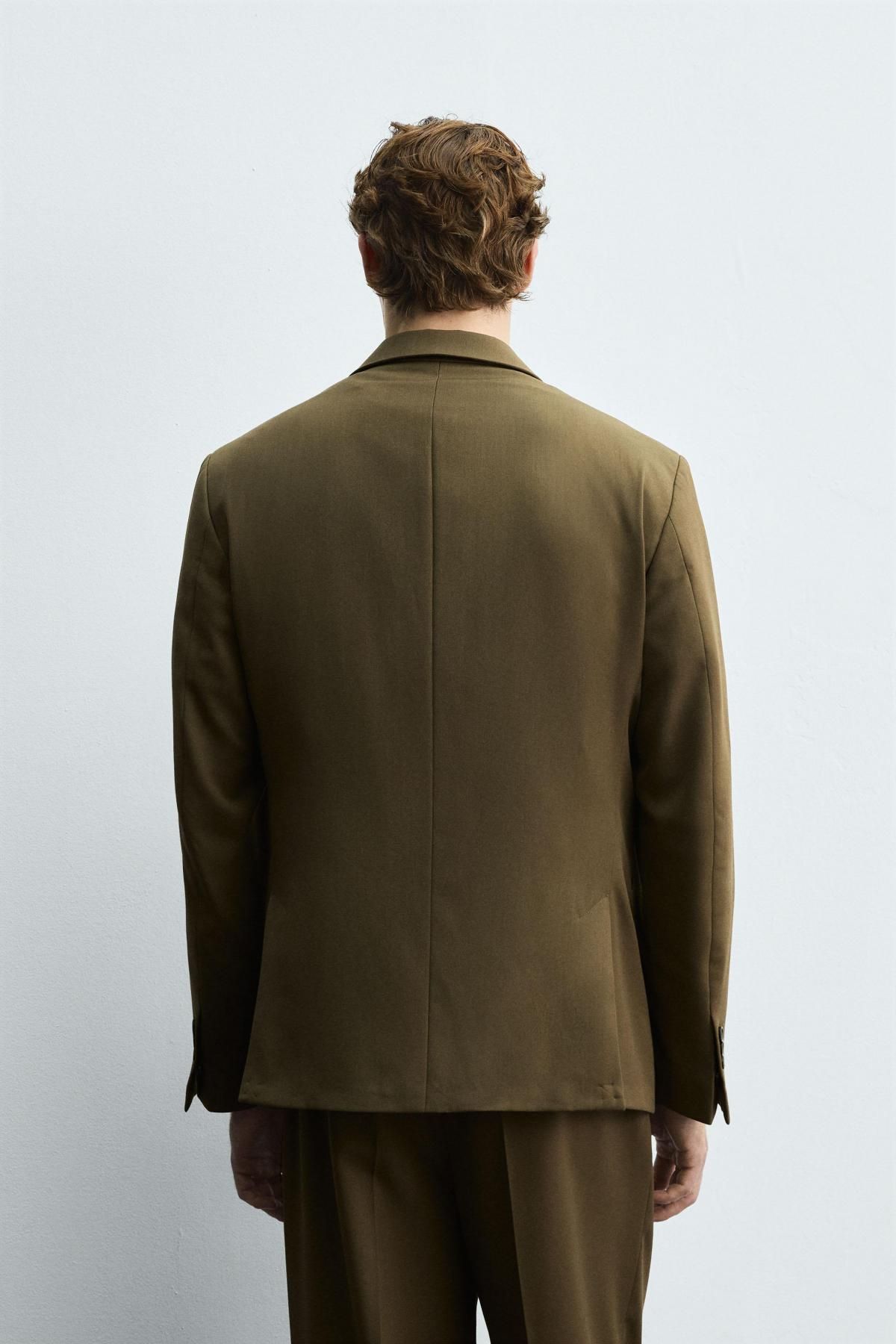 자라 테크니컬 더블브레스트 테일러드 재킷 5788/203 DARK OLIVE - 상세 이미지 4
