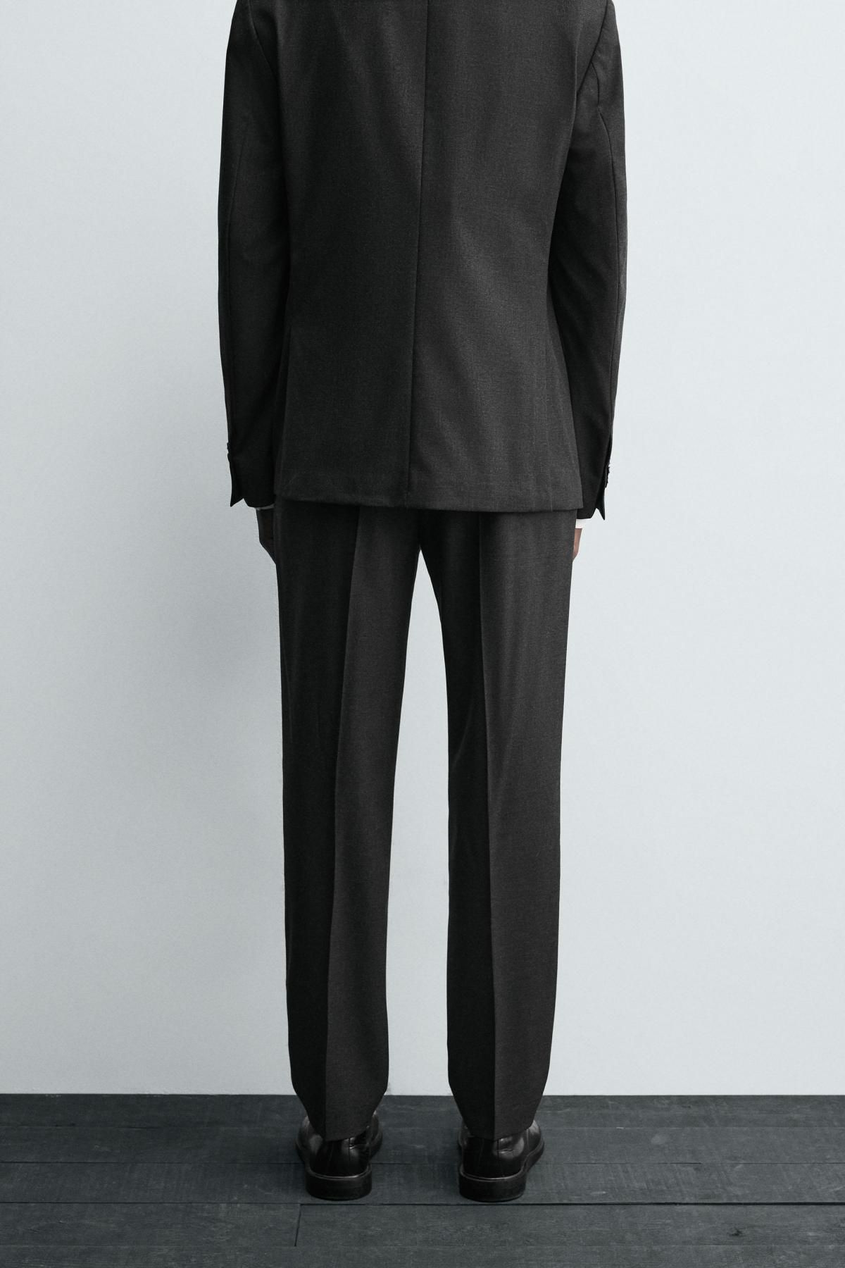 자라 슬림핏 테크니컬 정장 팬츠 5749/254 ANTHRACITE GREY - 상세 이미지 3