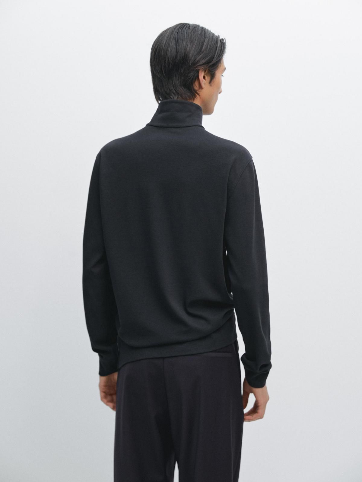 마시모두띠 테크니컬 집업 하이넥 긴팔 폴로셔츠 0589/156 NAVY BLUE - 상세 이미지 4