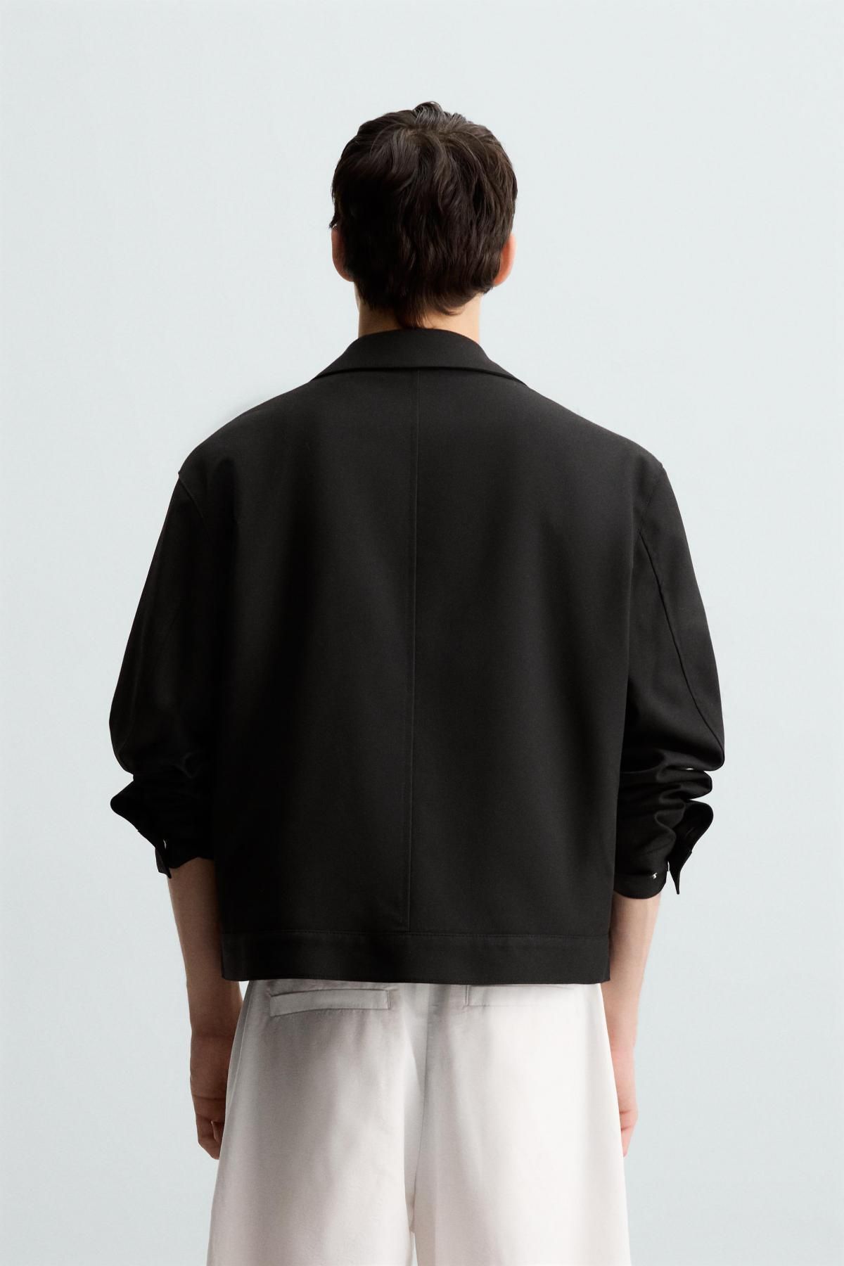 자라 오버핏 테크니컬 집업 오버셔츠 0706/665 BLACK - 상세 이미지 4
