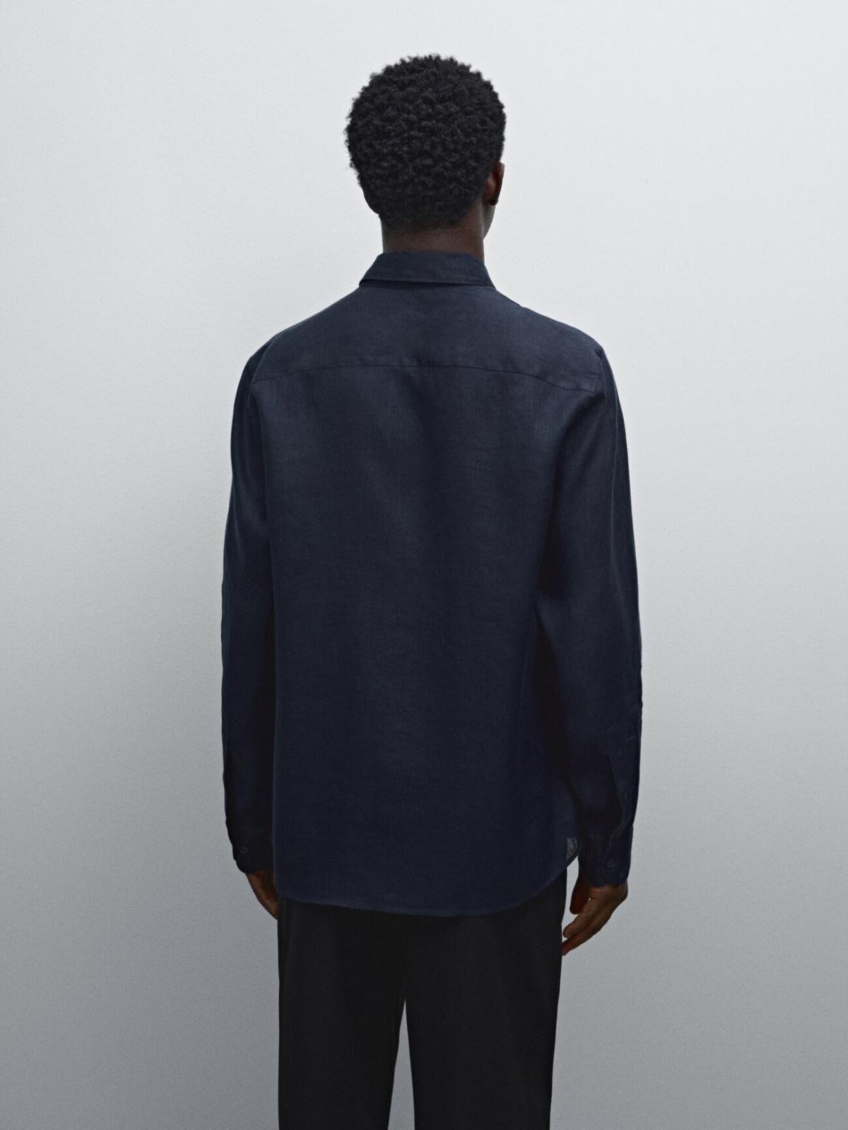 마시모두띠 100 리넨 셔츠 0100/777 NAVY BLUE - 상세 이미지 5