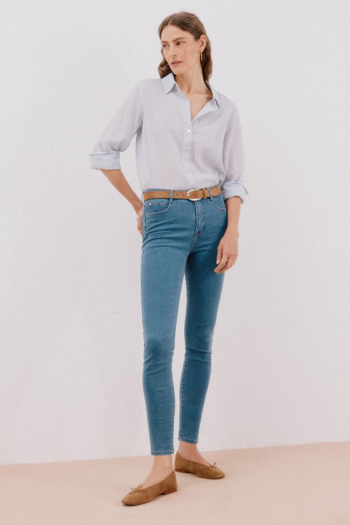 꼬르떼피엘 스트라이프 코튼 브이넥 긴팔 셔츠 5702211 ESTAMPADO AZUL - 상세 이미지 5