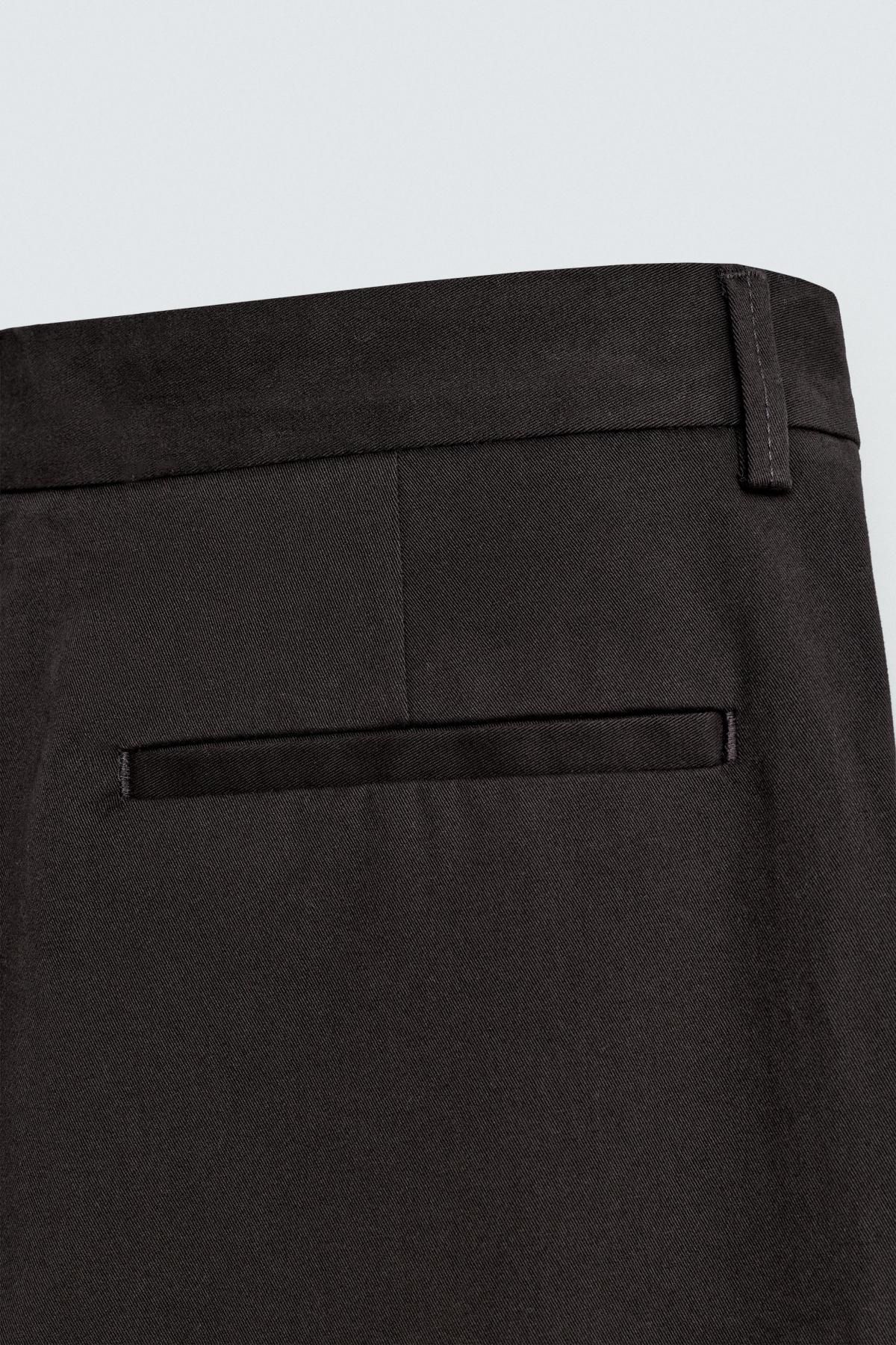자라 슬림핏 테크니컬 치노 팬츠 0706/418 DARK BROWN - 상세 이미지 4