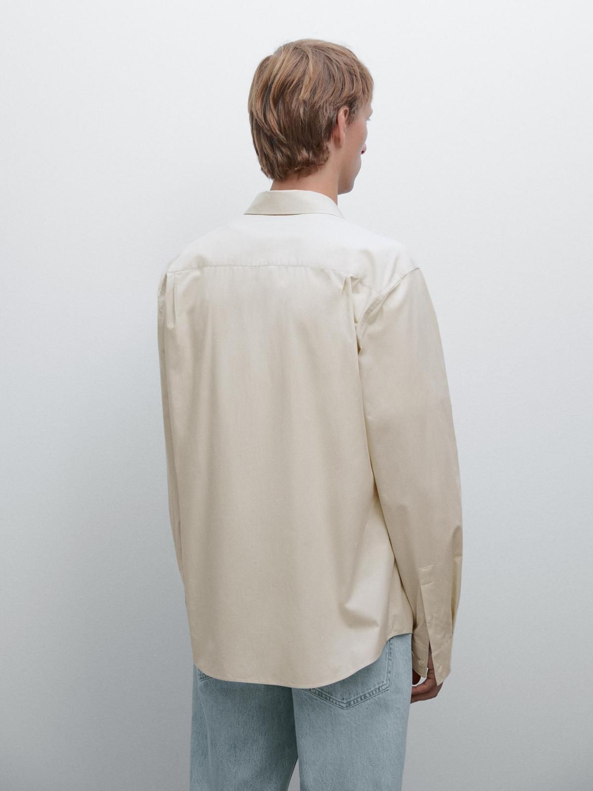 마시모두띠 라이트 베이지 레귤러핏 코튼 긴팔 셔츠 1732/269 LIGHT BEIGE - 상세 이미지 3