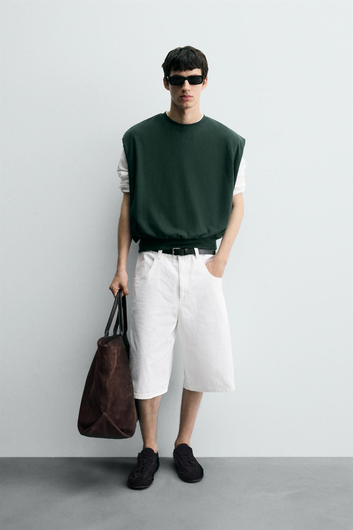 자라 테크니컬 스트레치 인터록 코튼 텍스처 베스트 5584/334 DUCK GREEN - 상세 이미지 2