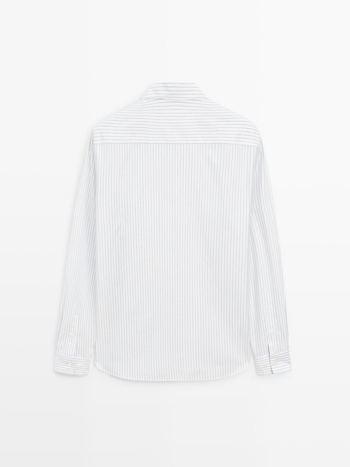 마시모두띠 클래식 스트라이프 옥스포드 코튼 레귤러핏 긴팔 셔츠 1910/250 WHITE - 상세 이미지 2