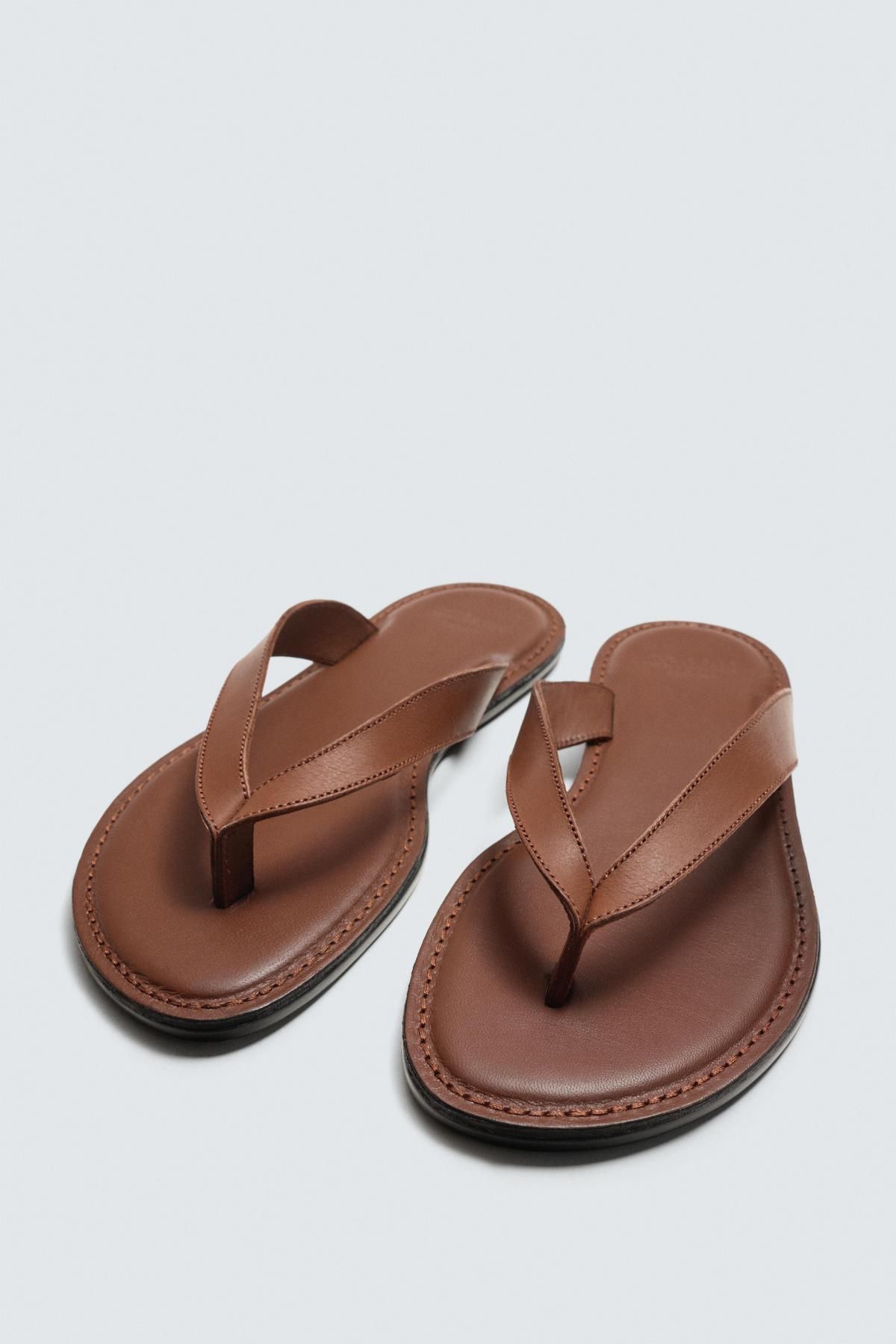 자라 프리미엄 레더 스트랩 샌들 2768/620 BROWN - 상세 이미지 5