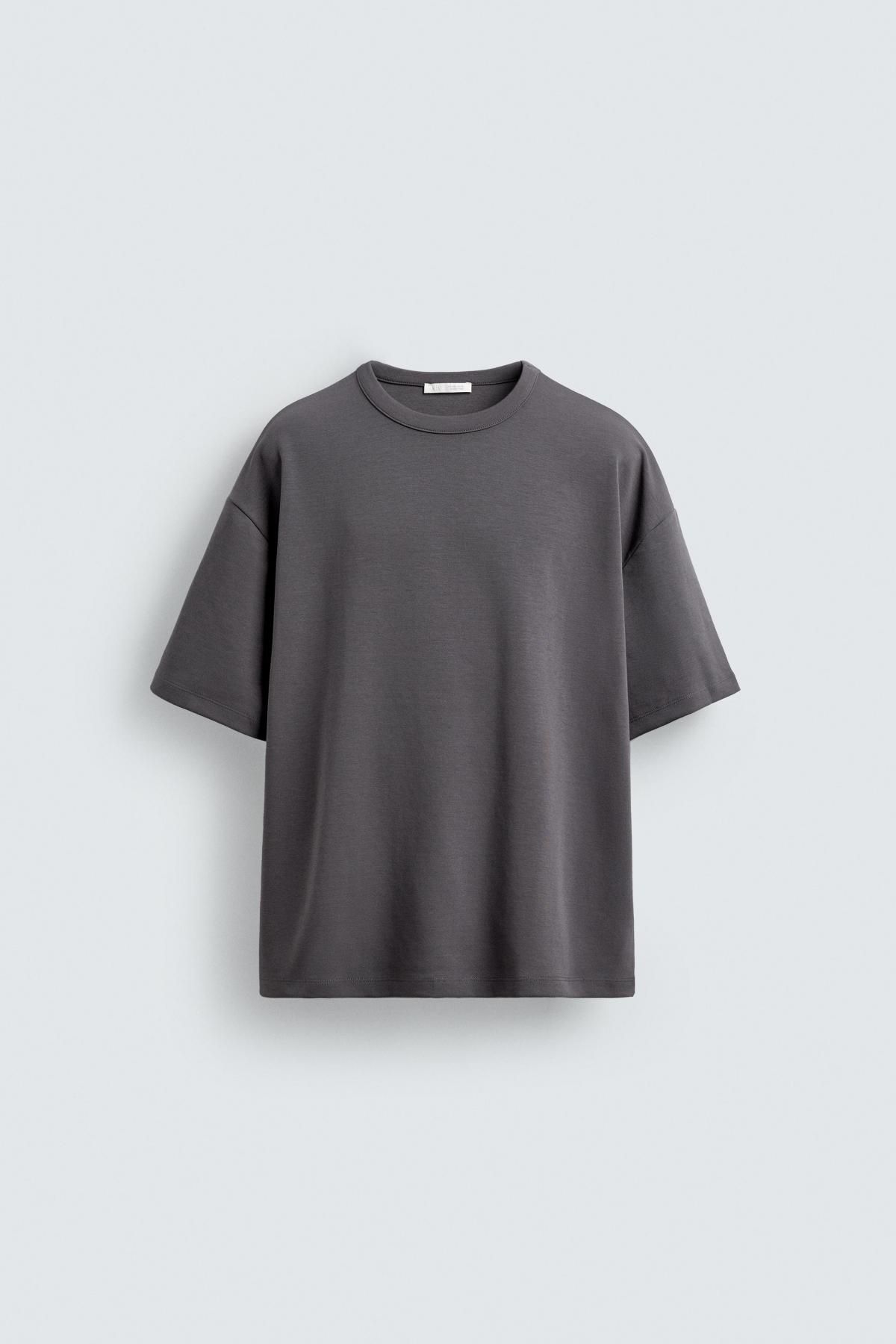 자라 스트레치 코튼 레귤러핏 반팔 티셔츠 3992/345 GREY - 메인 이미지