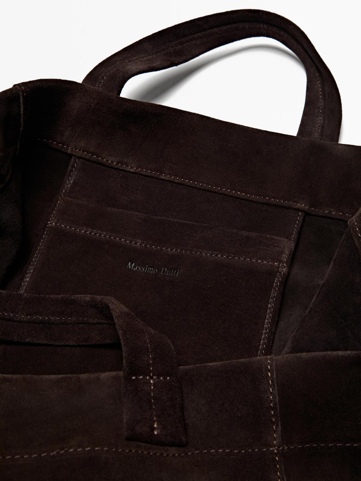 마시모두띠 프리미엄 스웨이드 레더 토트백 2350/315 BROWN - 상세 이미지 4