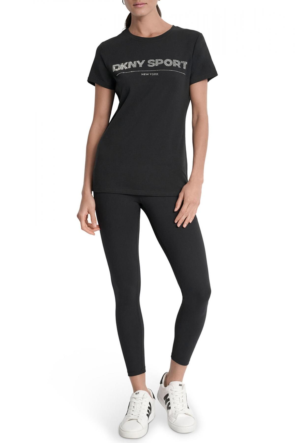 디케이엔와이 DKNY 스트라스 로고 반팔 티셔츠 0142307 NEGRO - 상세 이미지 2