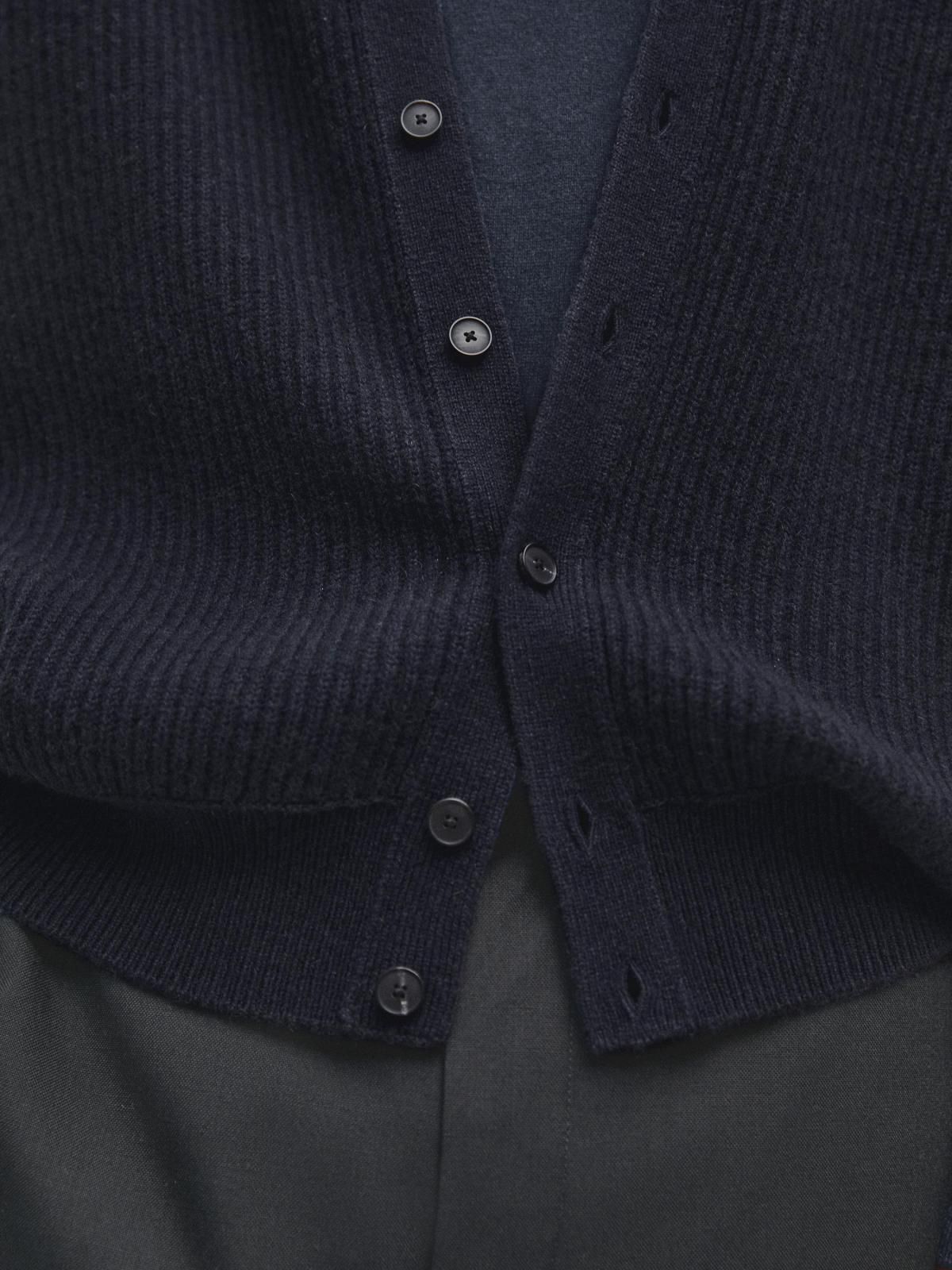 마시모두띠 프리미엄 울 캐시미어 브이넥 니트 가디건 0914/215 NAVY BLUE - 상세 이미지 5