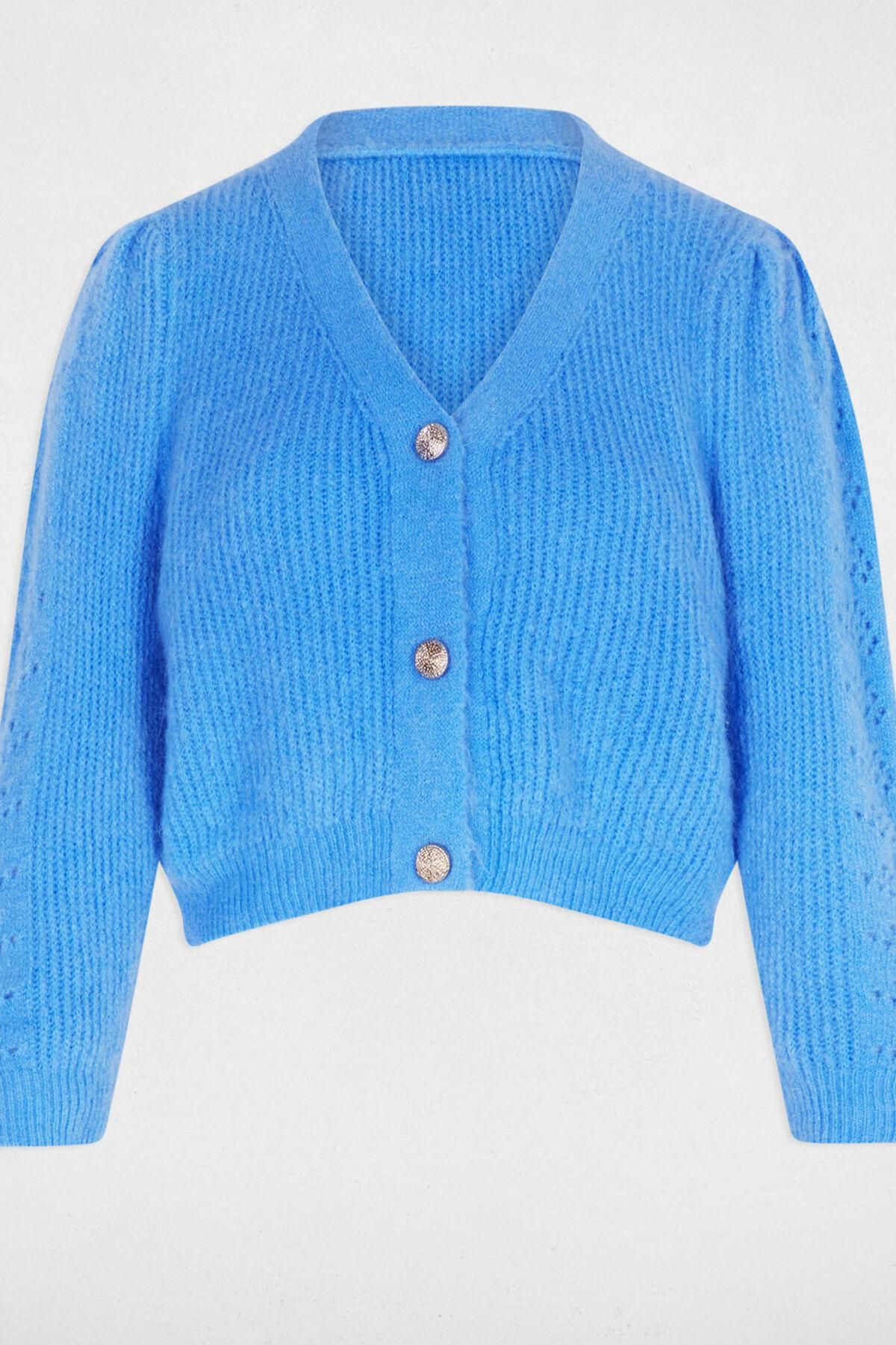 모르간 브이넥 니트 가디건 슬림핏 3762323 AZUL - 상세 이미지 4