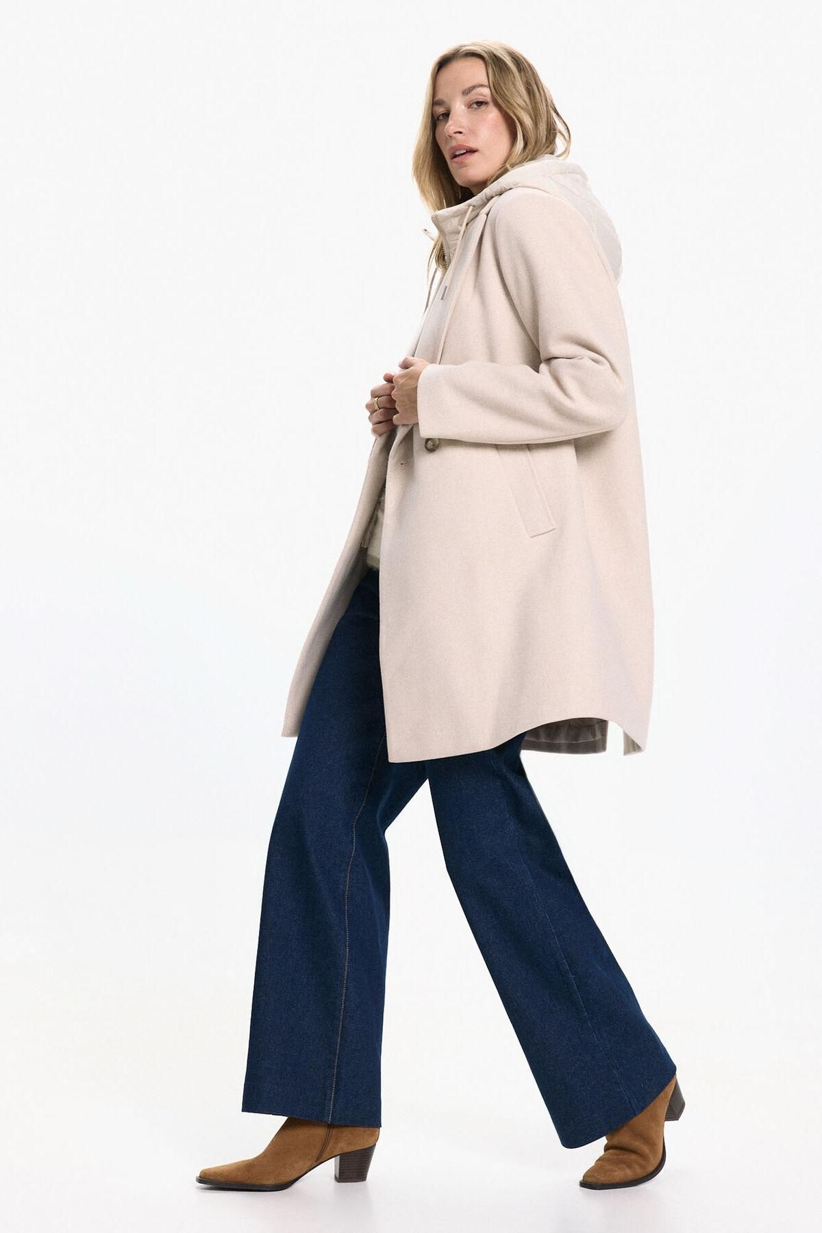 베로모다 테크니컬 후드 탈부착 롱 울코트 6432549 BEIGE - 상세 이미지 4