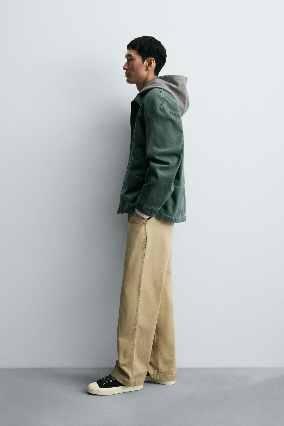 자라 워시드 테크니컬 코튼 오버셔츠 6987/302 WASHED GREEN - 상세 이미지 5