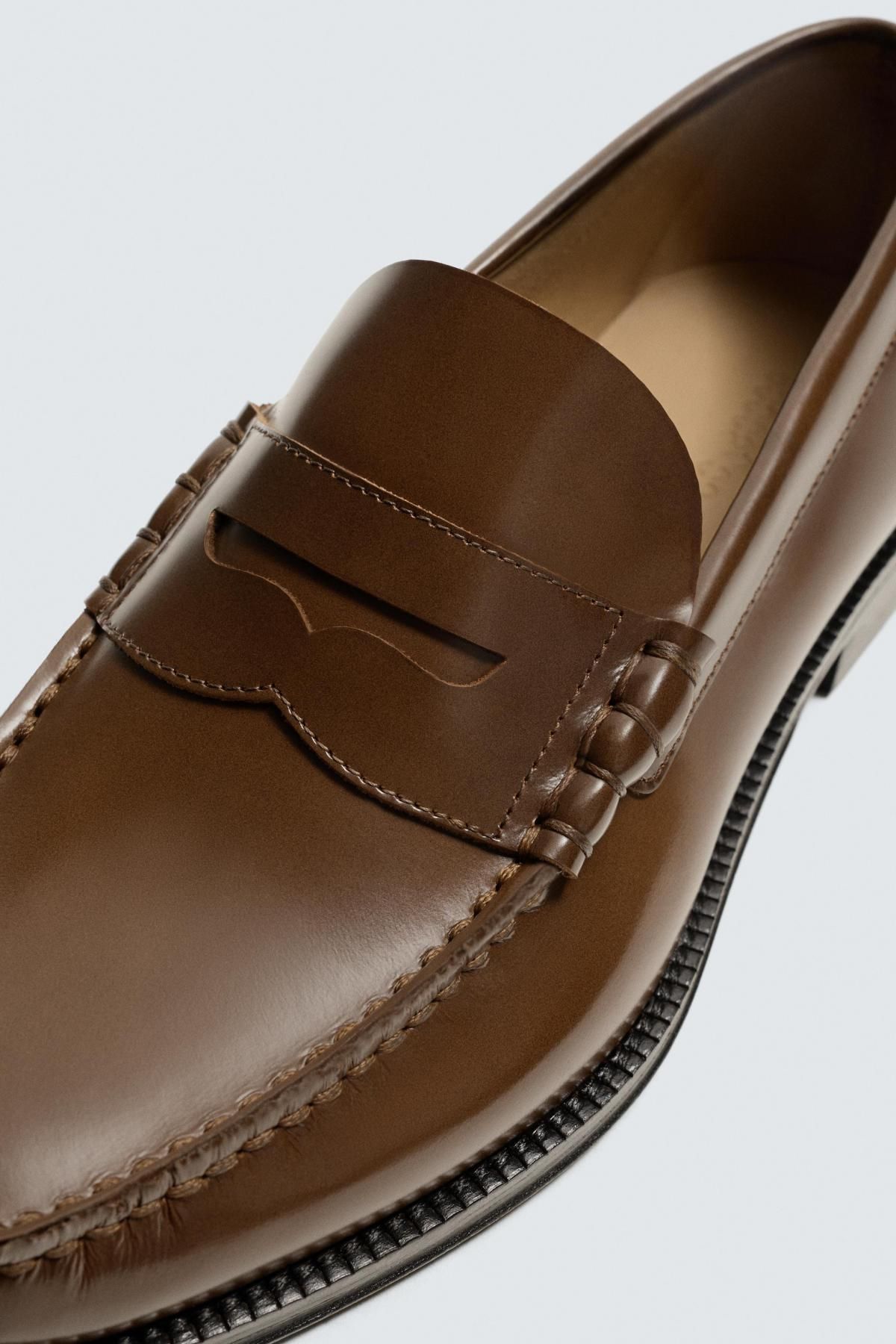 자라 클래식 브라운 레더 페니 로퍼 2682/620 COGNAC BROWN - 상세 이미지 3