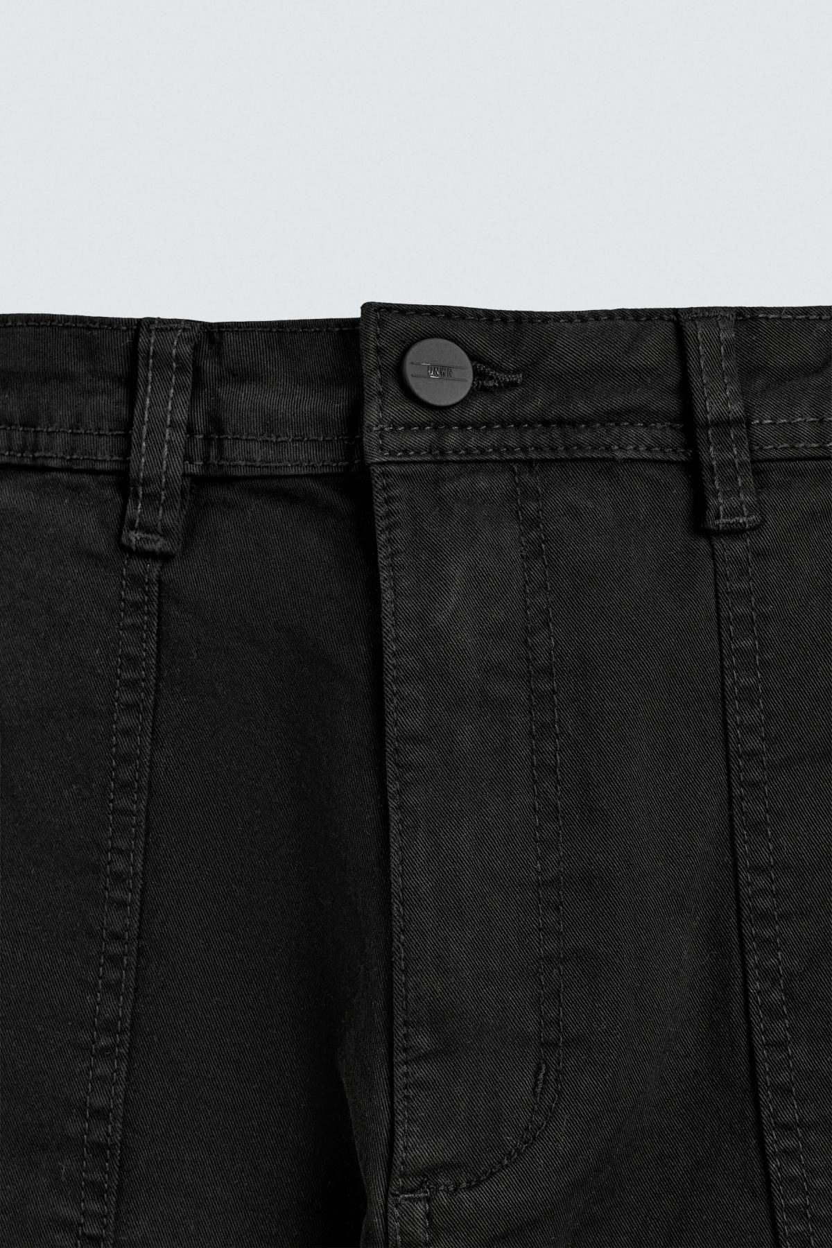 자라 테크니컬 스트레치 코튼 블랙 릴랙스핏 카고 팬츠 0108/310 BLACK - 상세 이미지 3