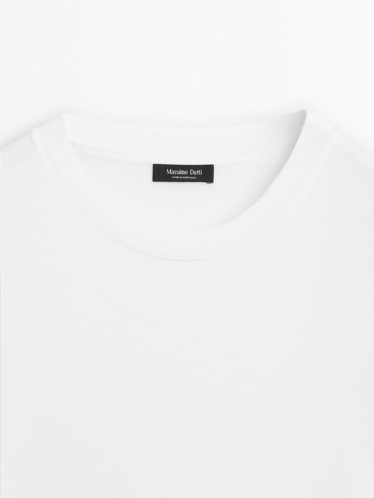 마시모두띠 미니멀 코튼 라운드넥 긴팔 티셔츠 0516/150 WHITE - 상세 이미지 5