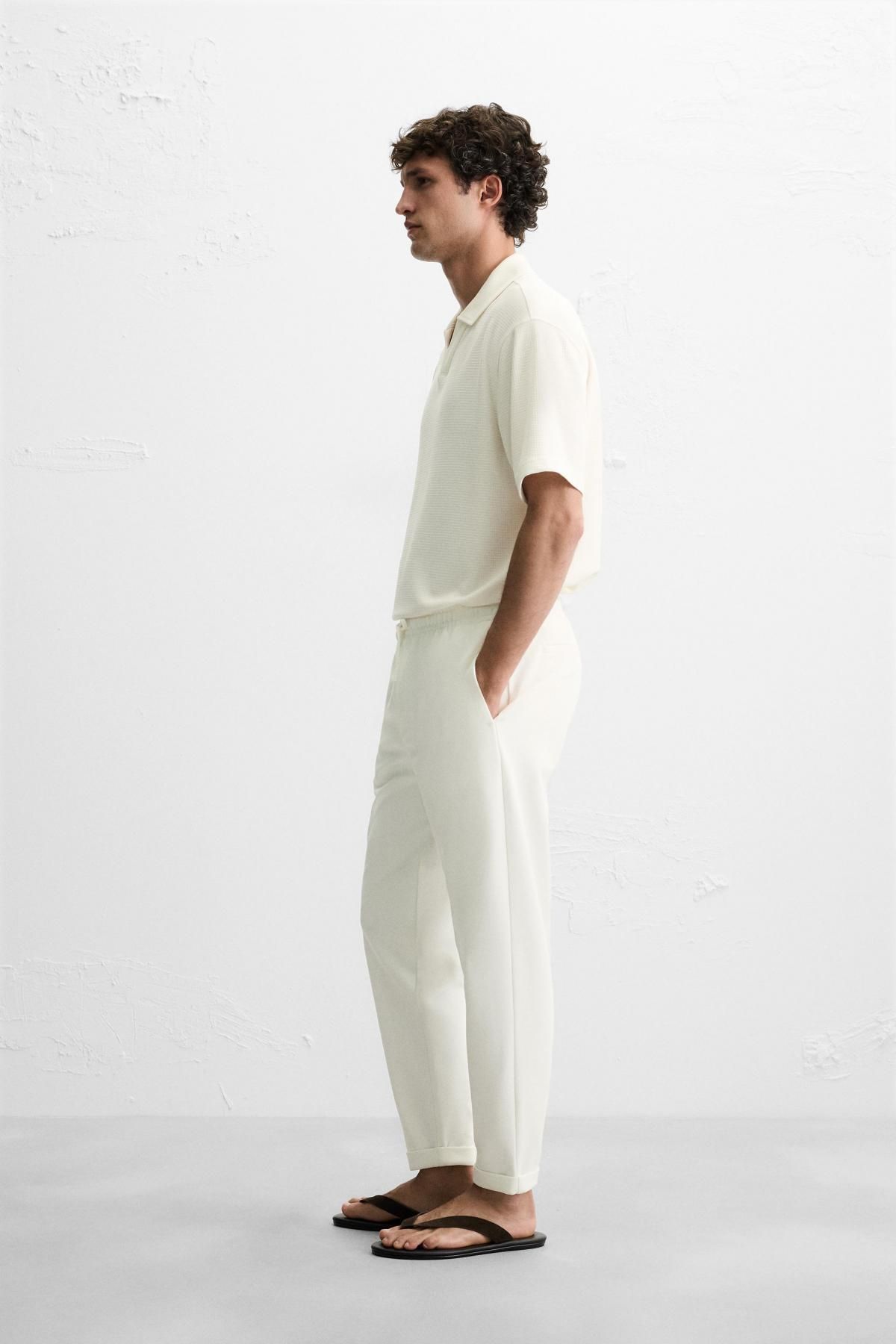 자라 이지케어 조거 웨이스트 팬츠 0706/870 OYSTER-WHITE - 상세 이미지 5