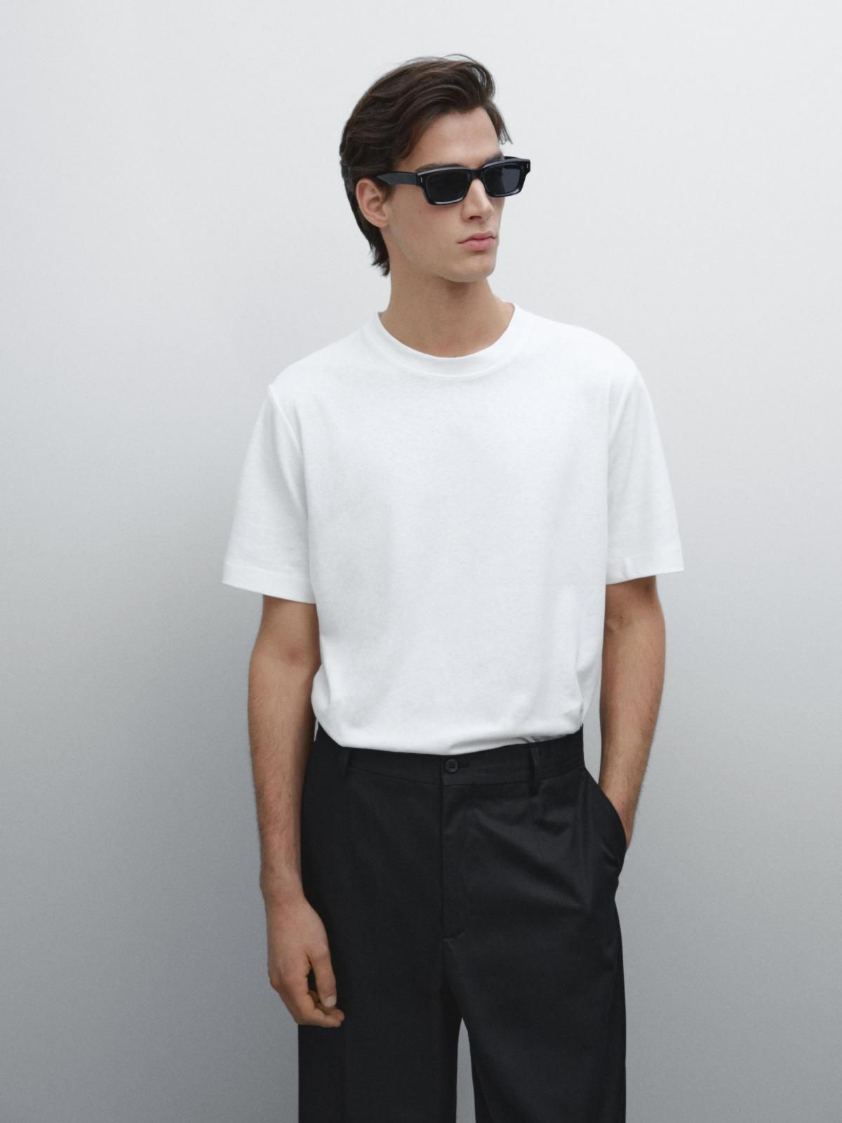 마시모두띠 린넨 혼방 크루넥 반팔 티셔츠 1412/242 OFF WHITE - 상세 이미지 5