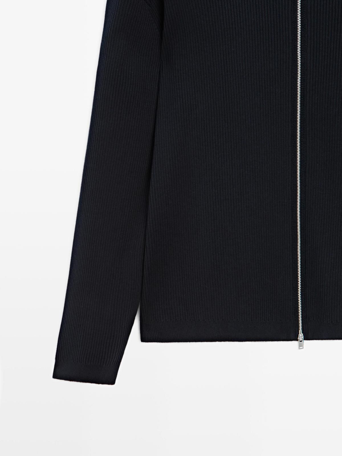 마시모두띠 베이직 100 코튼 집업 가디건 1035/201 NAVY BLUE - 상세 이미지 4