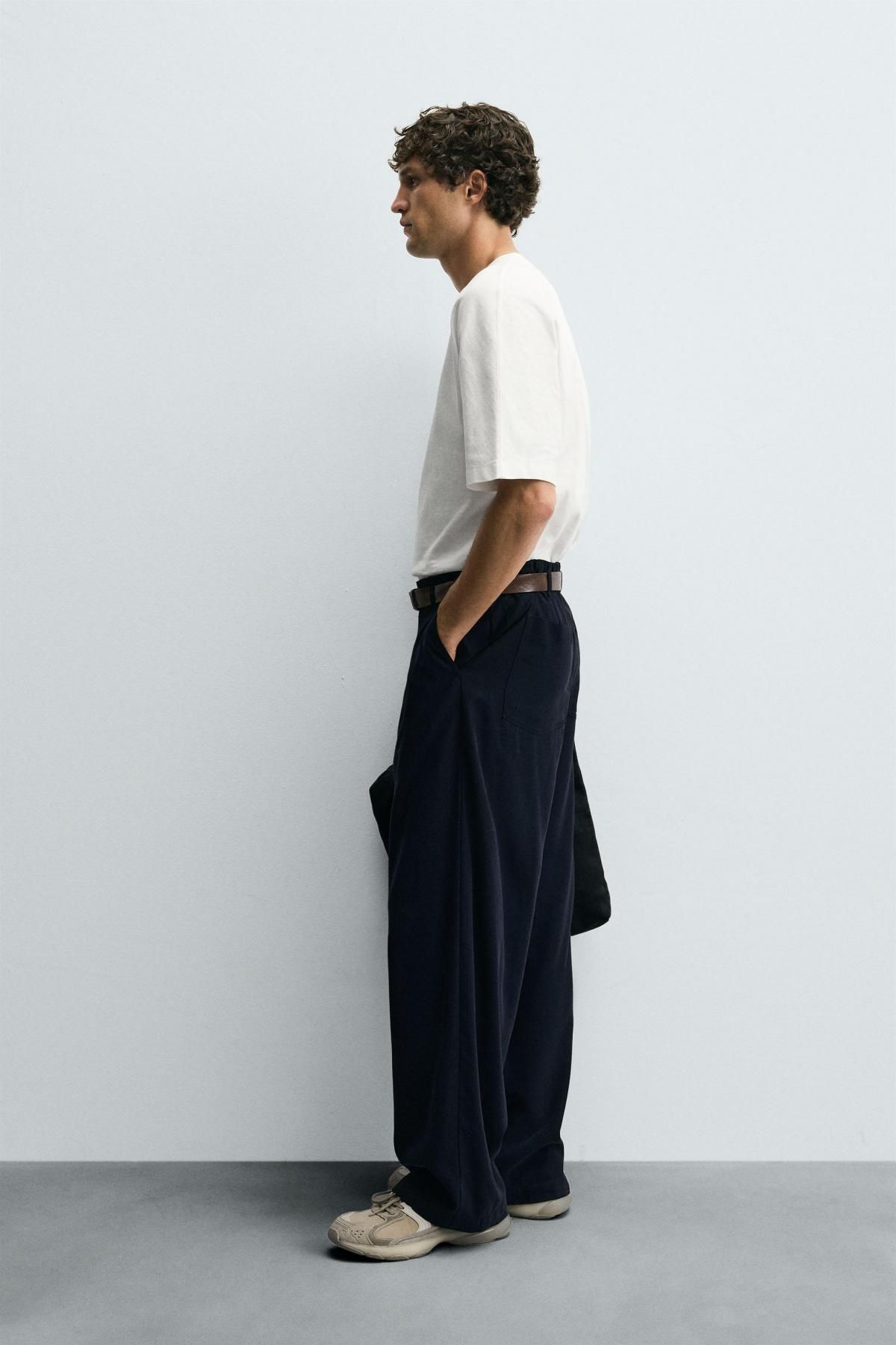 자라 헤비웨이트 컴팩트 코튼 라운드 반팔 티셔츠 4161/306 OYSTER-WHITE - 상세 이미지 5