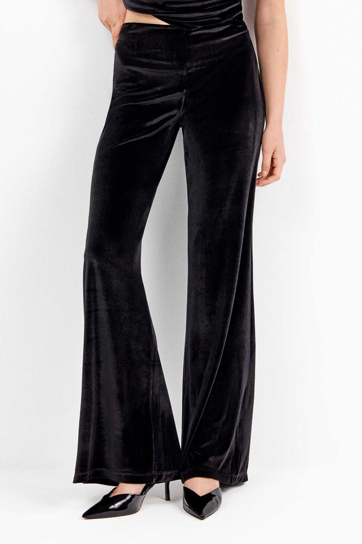 기셀라 벨벳 와이드핏 웨이스트 밴딩 팬츠 8182744 NEGRO - 상세 이미지 4