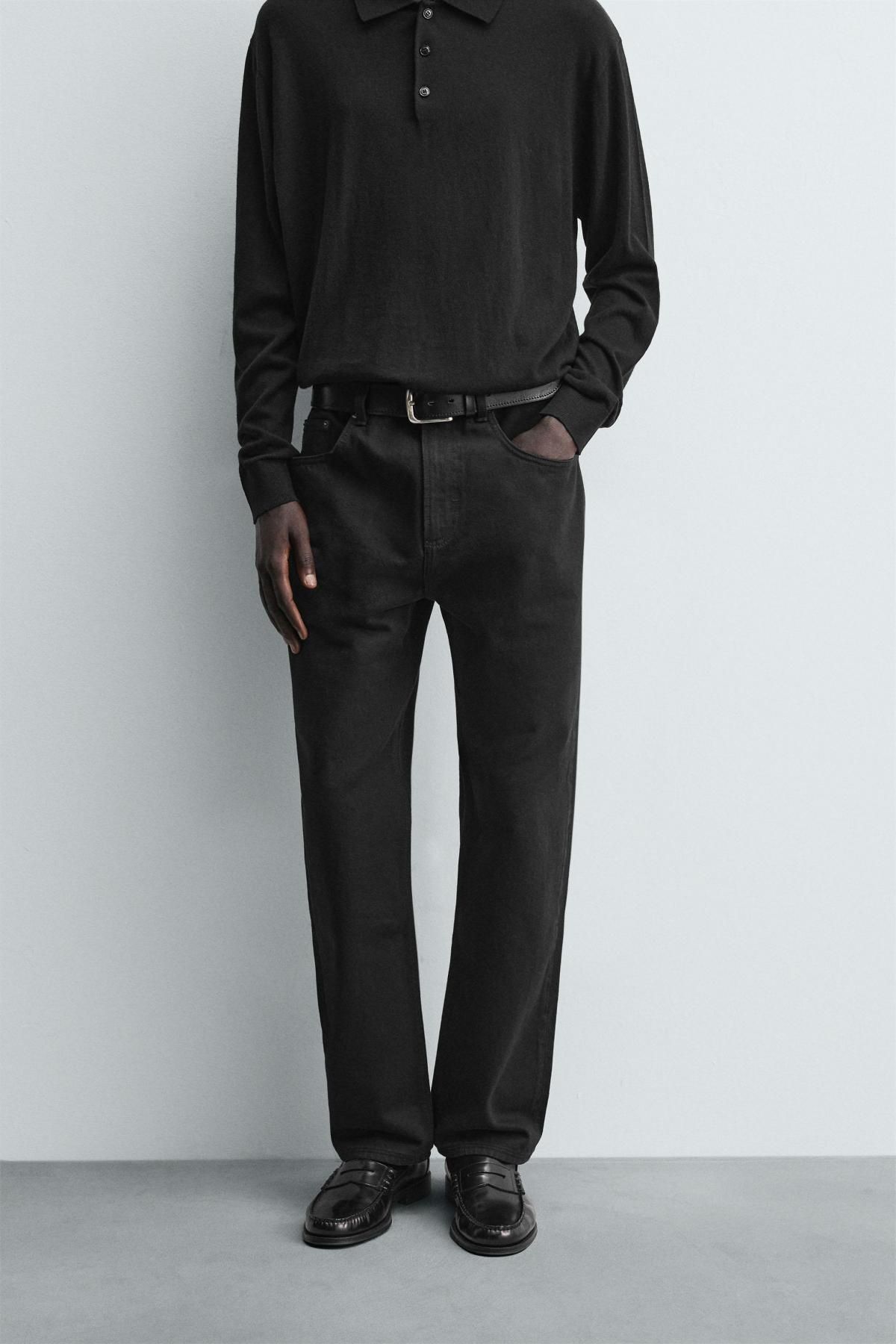 자라 블랙 스트레이트 핏 데님 앵클 진 5585/390 BLACK - 상세 이미지 3