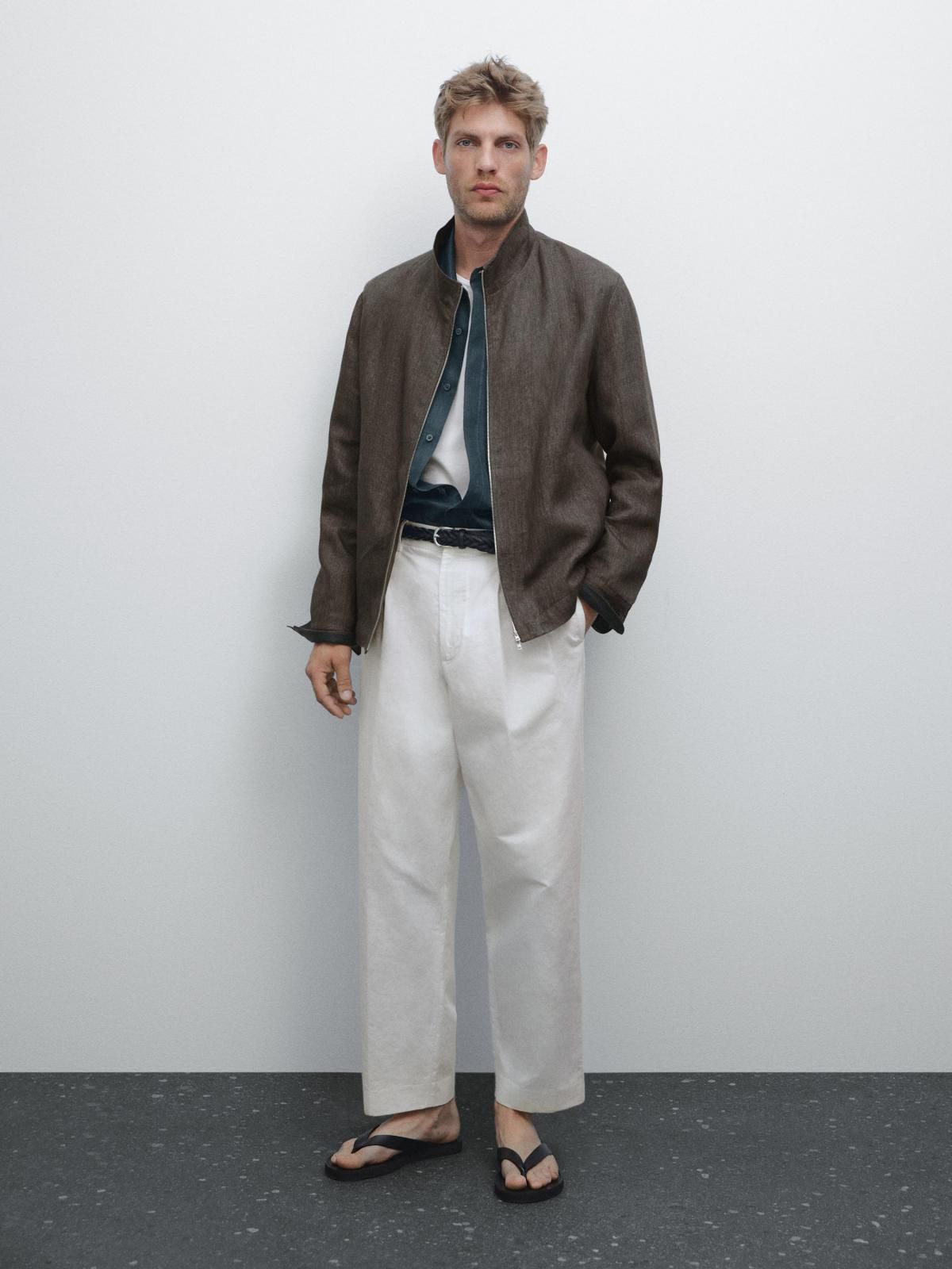 마시모두띠 화이트 와이드 벌룬핏 더블다트 팬츠 0016/008 OFF WHITE - 상세 이미지 2