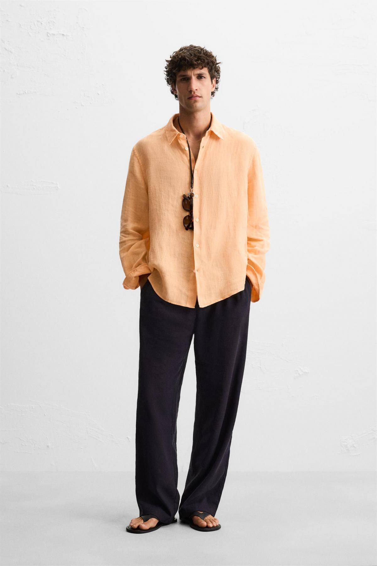자라 프리미엄 린넨 긴팔 셔츠 4024/159 TANGERINE - 상세 이미지 2